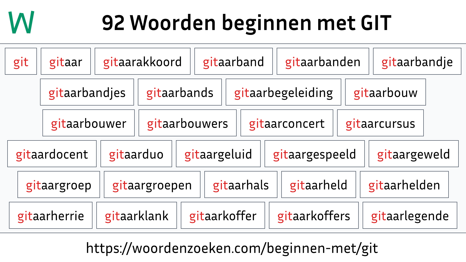 Woorden beginnen met GIT