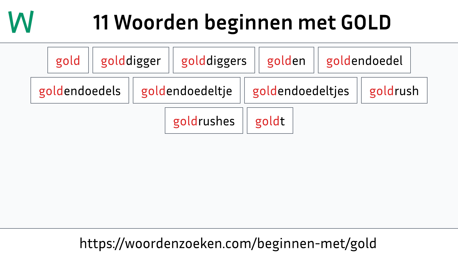 Woorden beginnen met GOLD