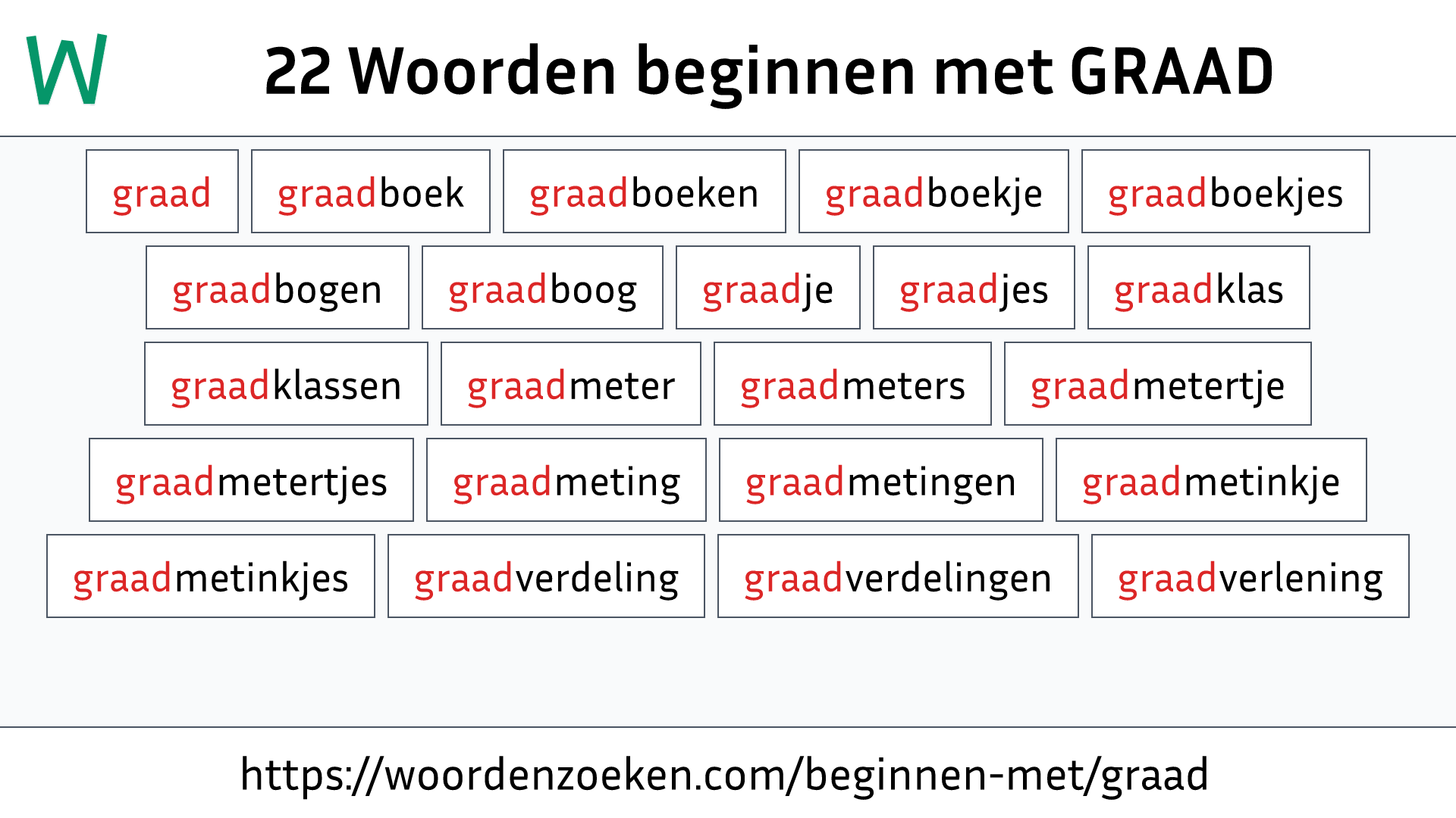 Woorden beginnen met GRAAD