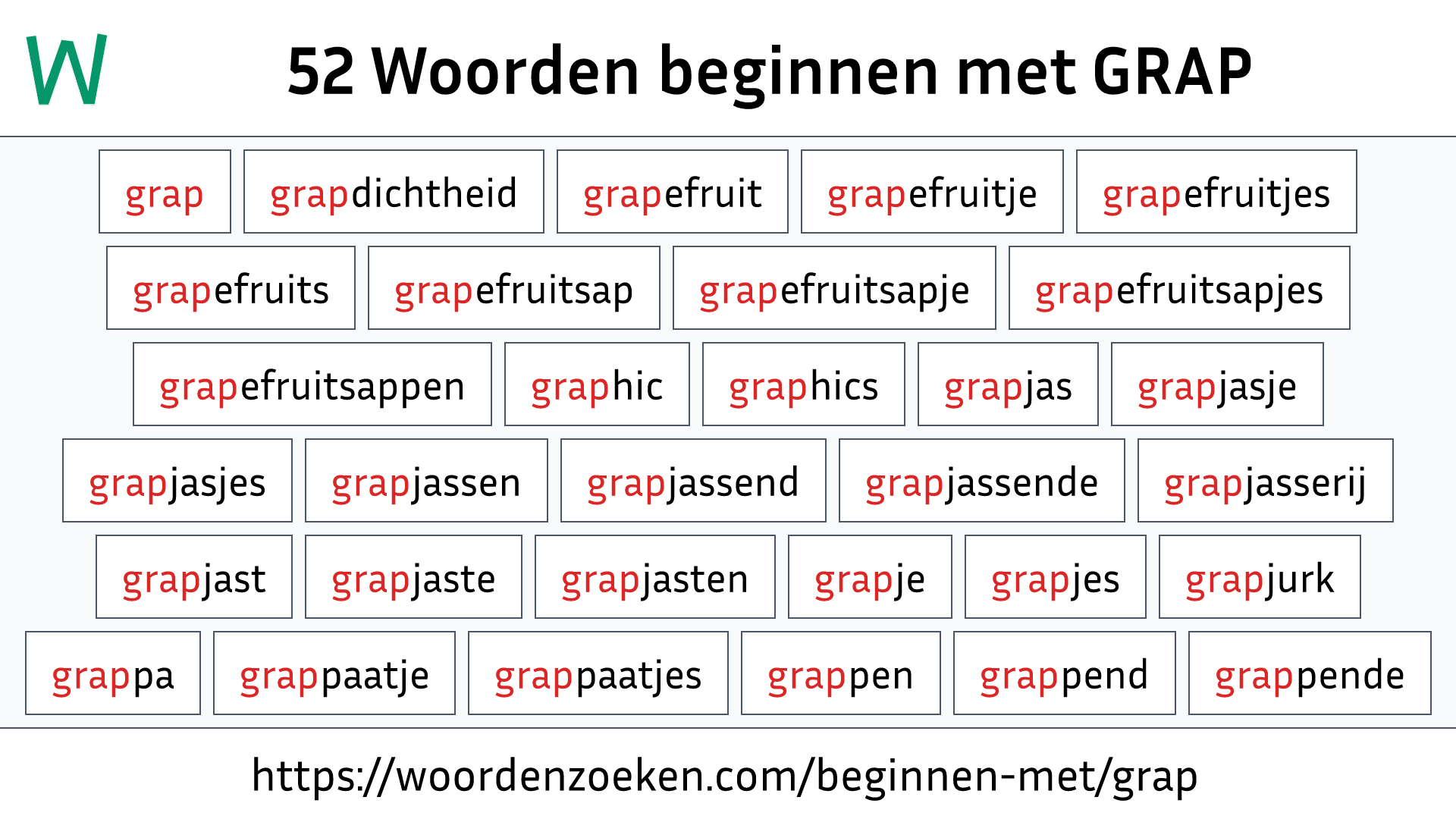 Woorden beginnen met GRAP