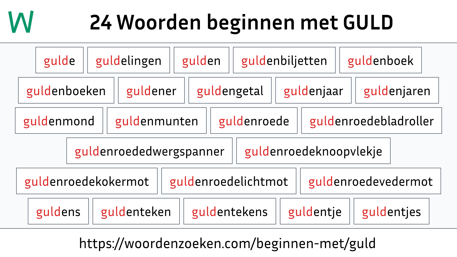 Woorden beginnen met GULD