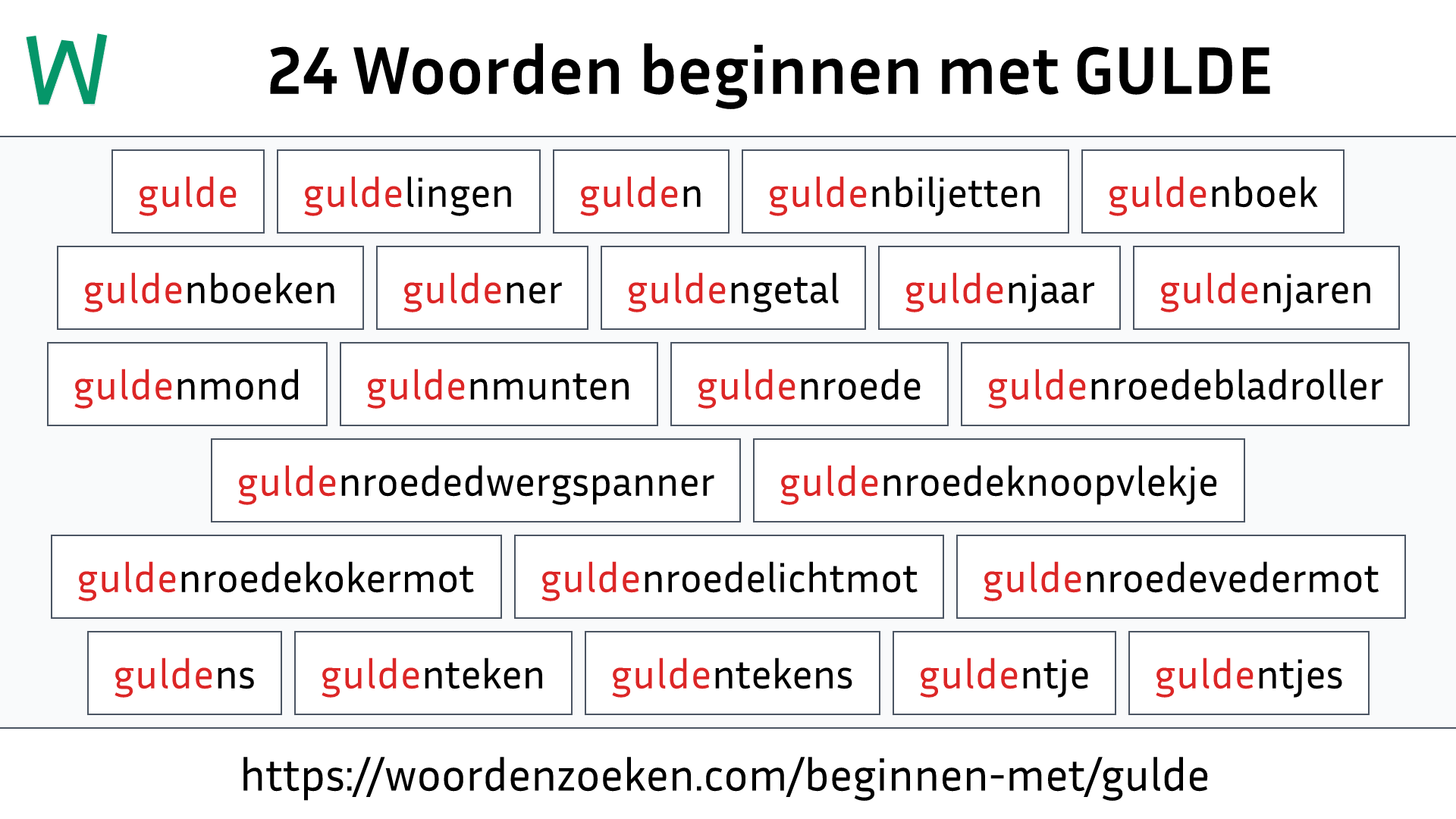 Woorden beginnen met GULDE