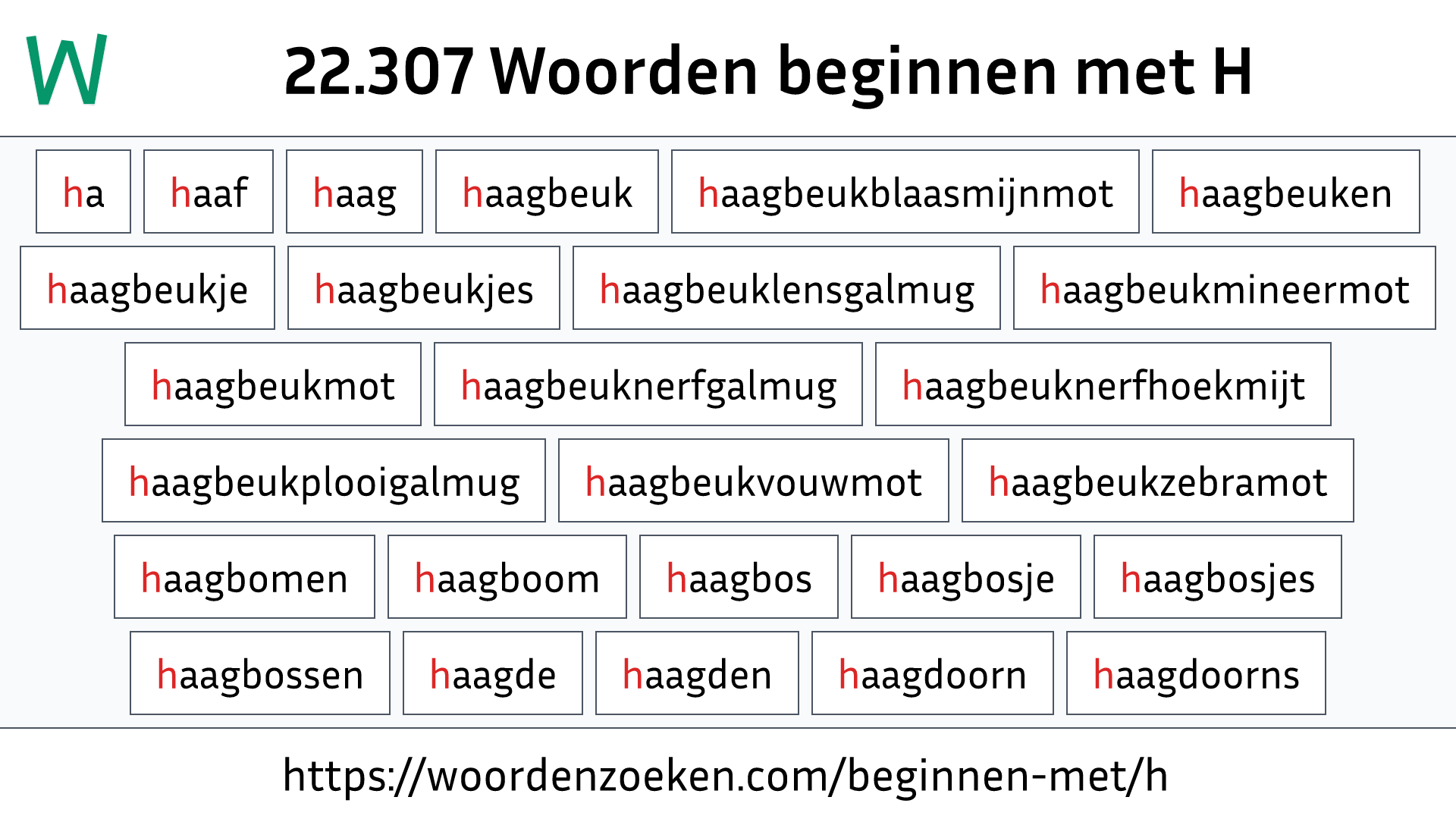 Woorden beginnen met H