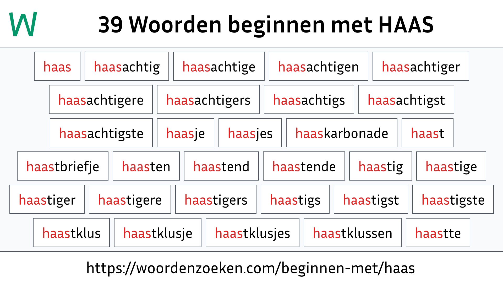 Woorden beginnen met HAAS