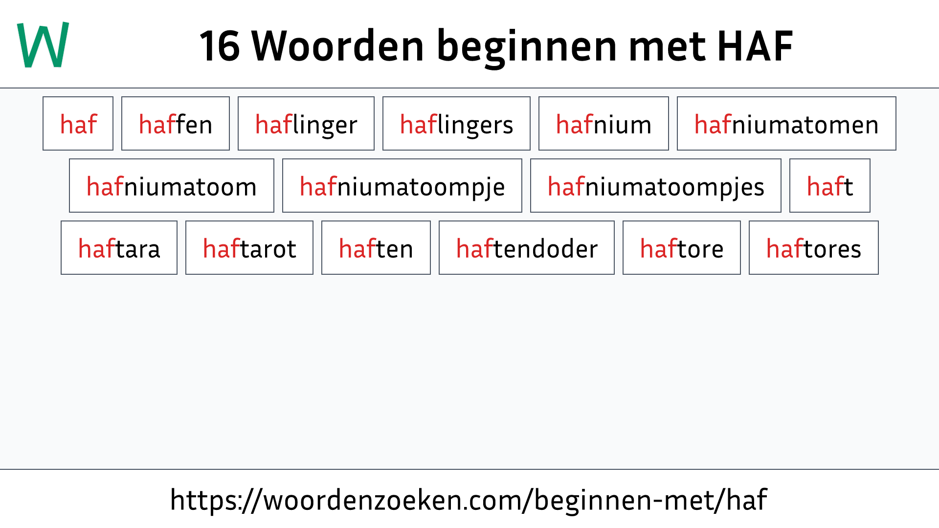 Woorden beginnen met HAF