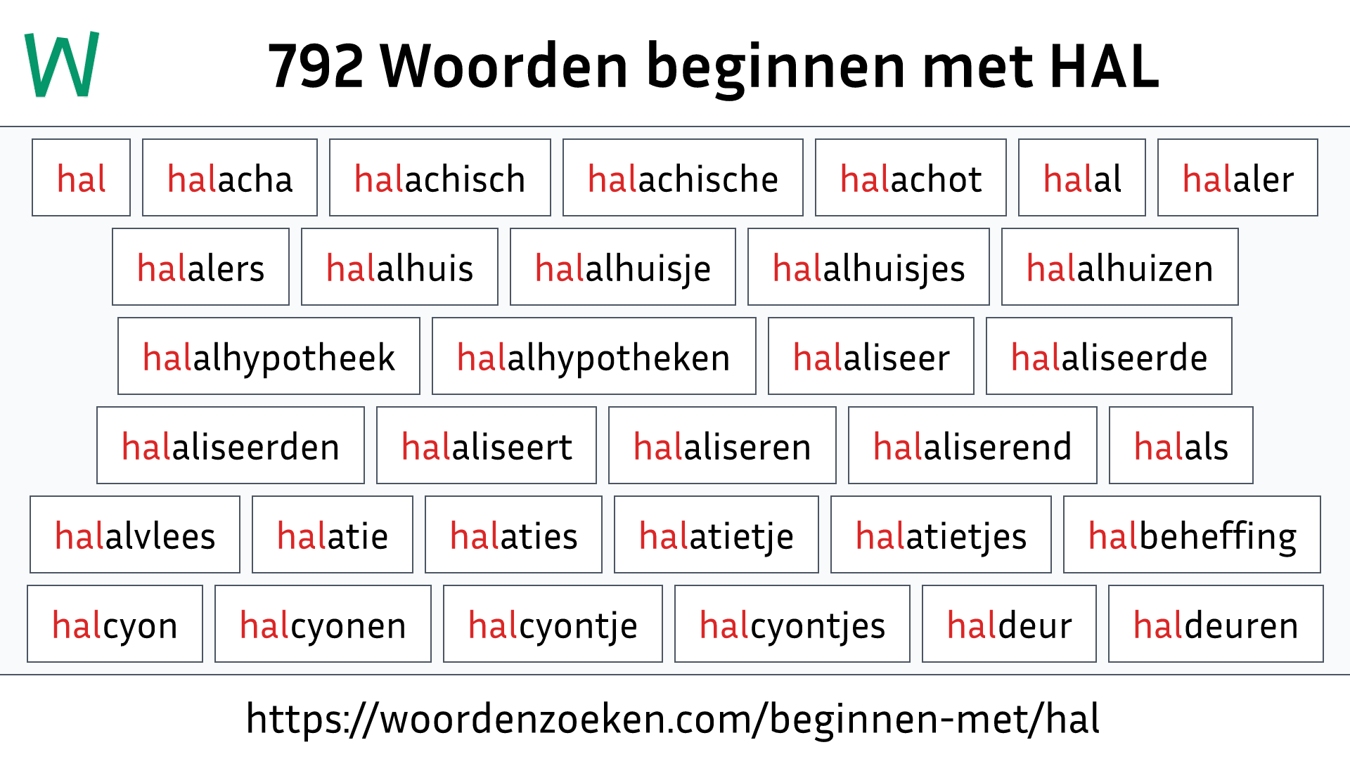 Woorden beginnen met HAL