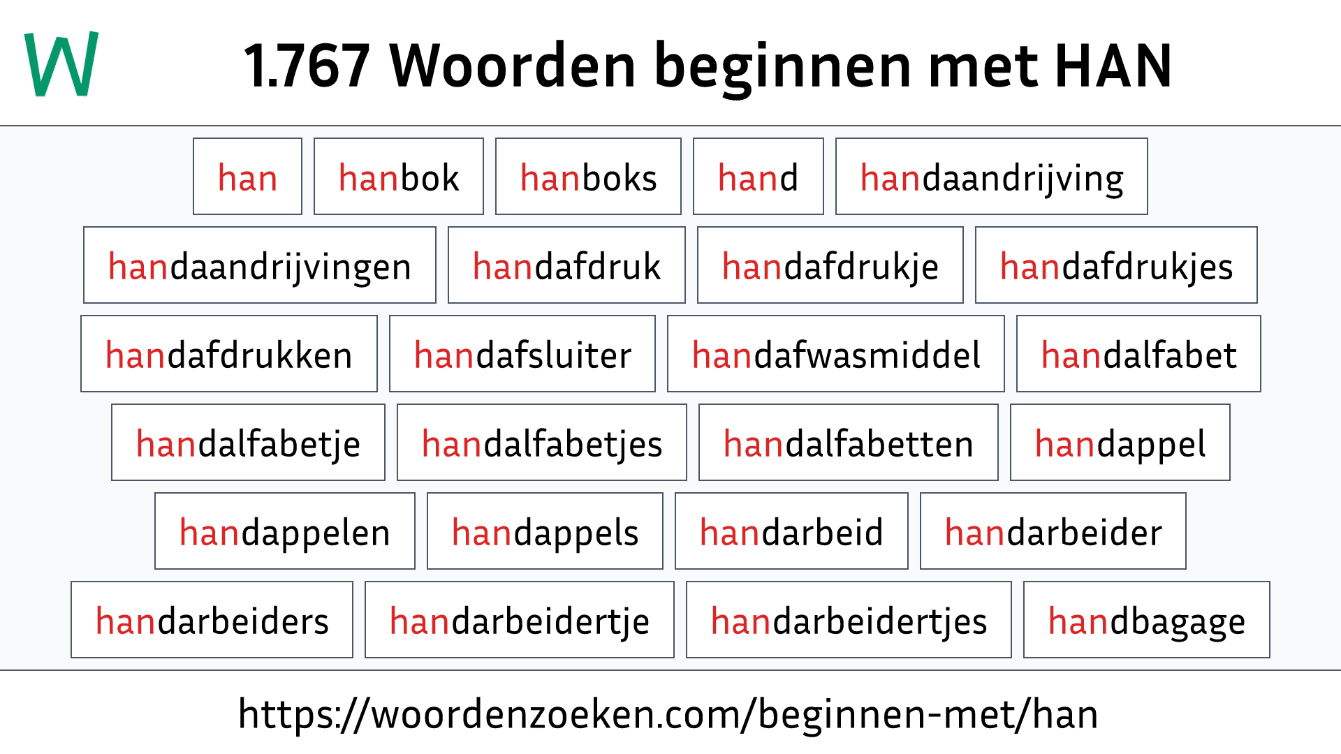 Woorden beginnen met HAN