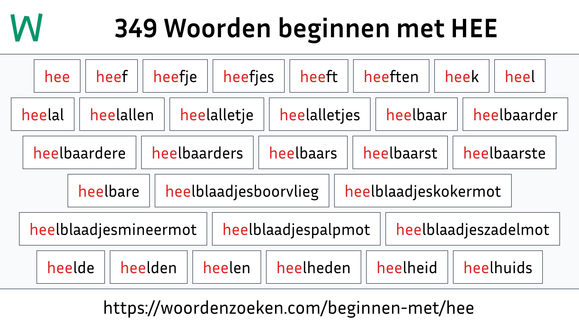 Woorden beginnen met HEE