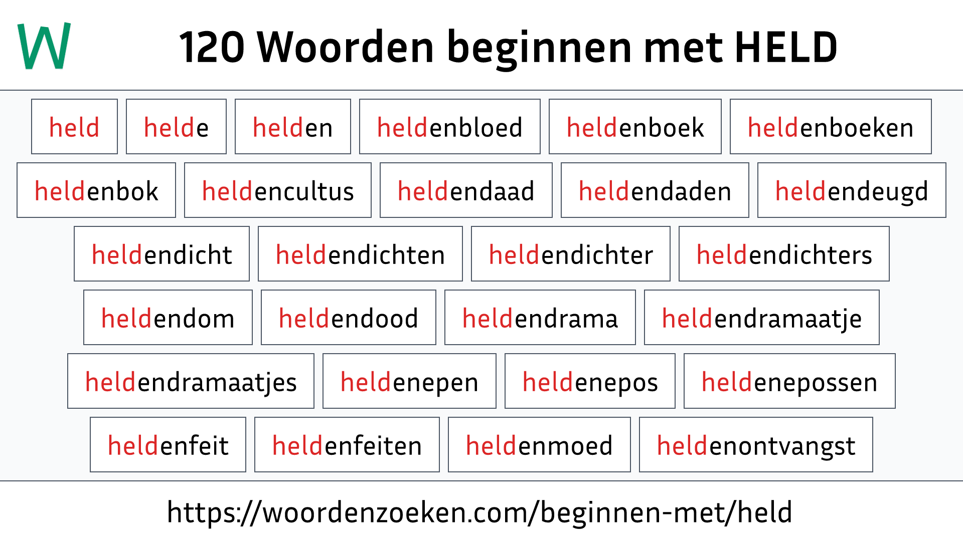 Woorden beginnen met HELD