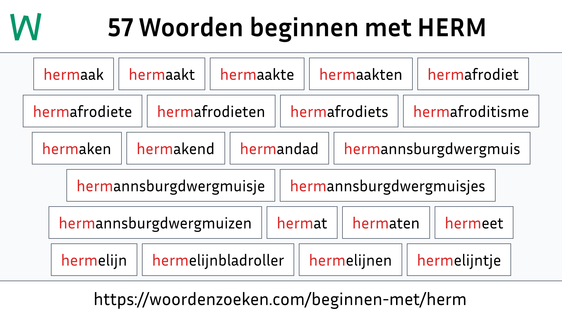 Woorden beginnen met HERM