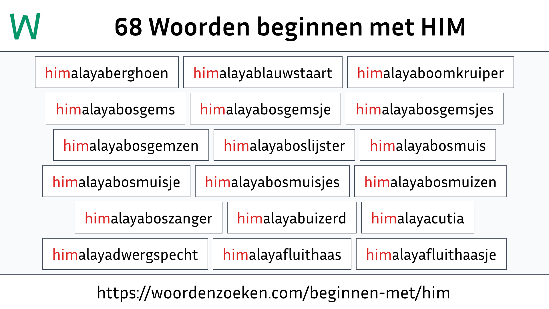 Woorden beginnen met HIM