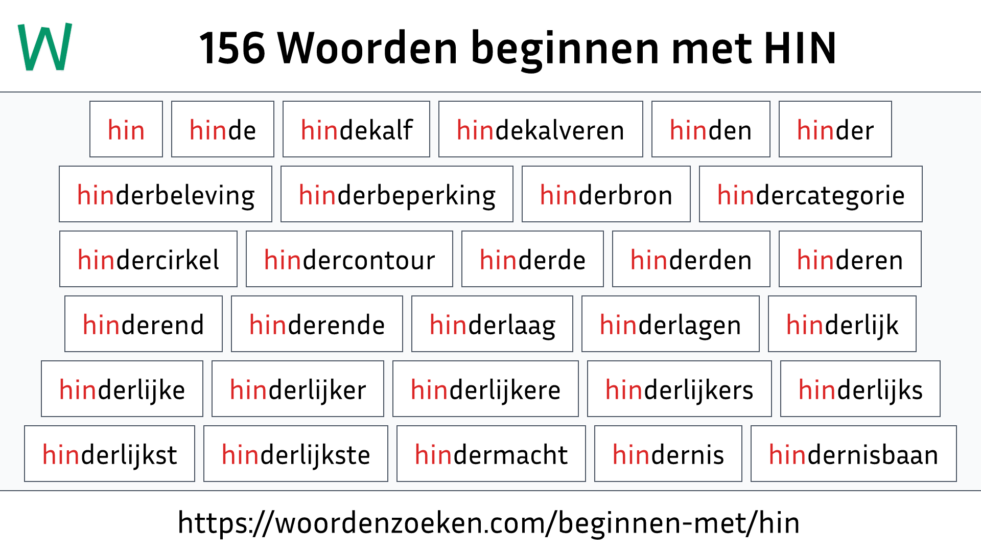 Woorden beginnen met HIN