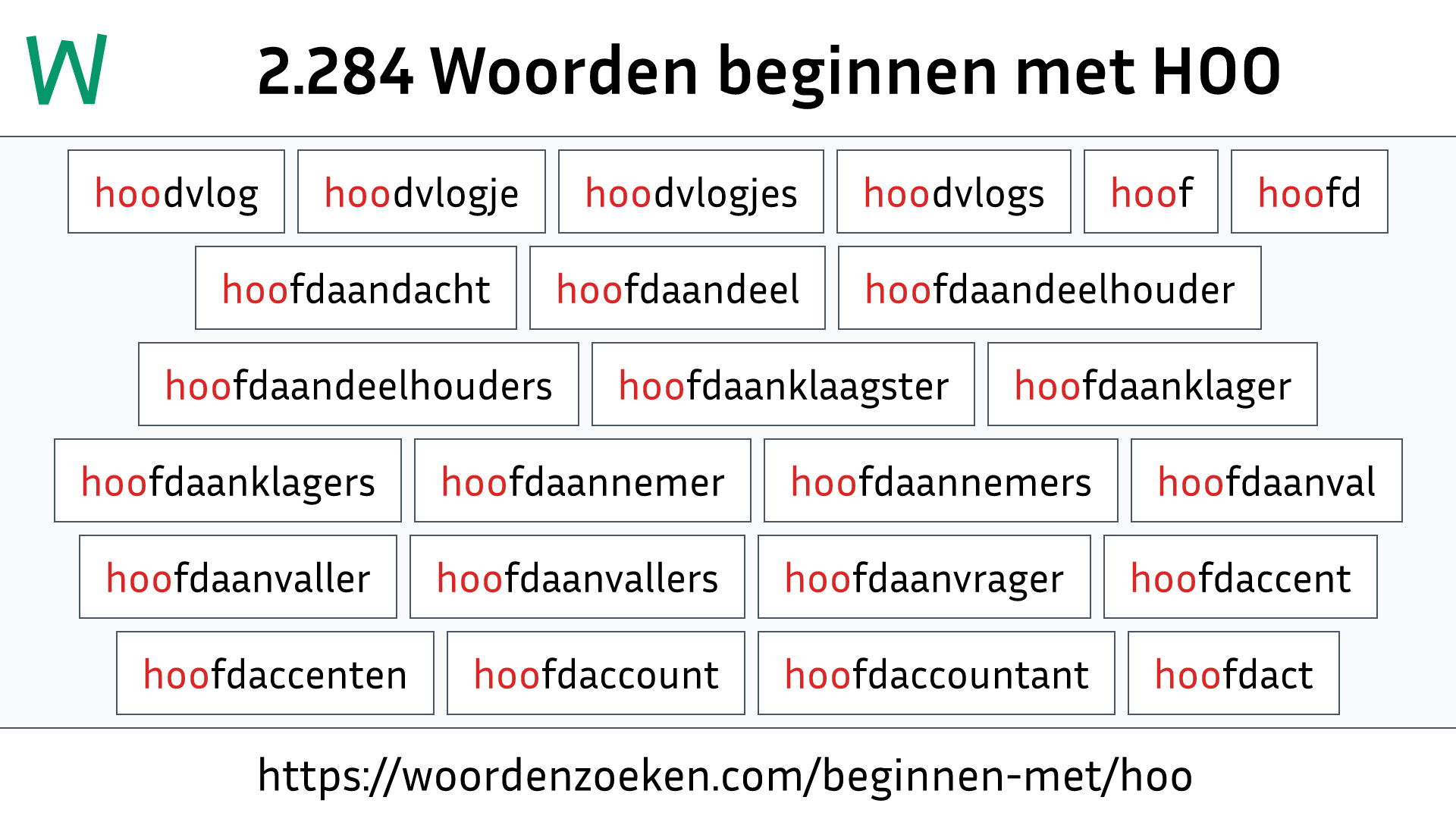 Woorden beginnen met HOO