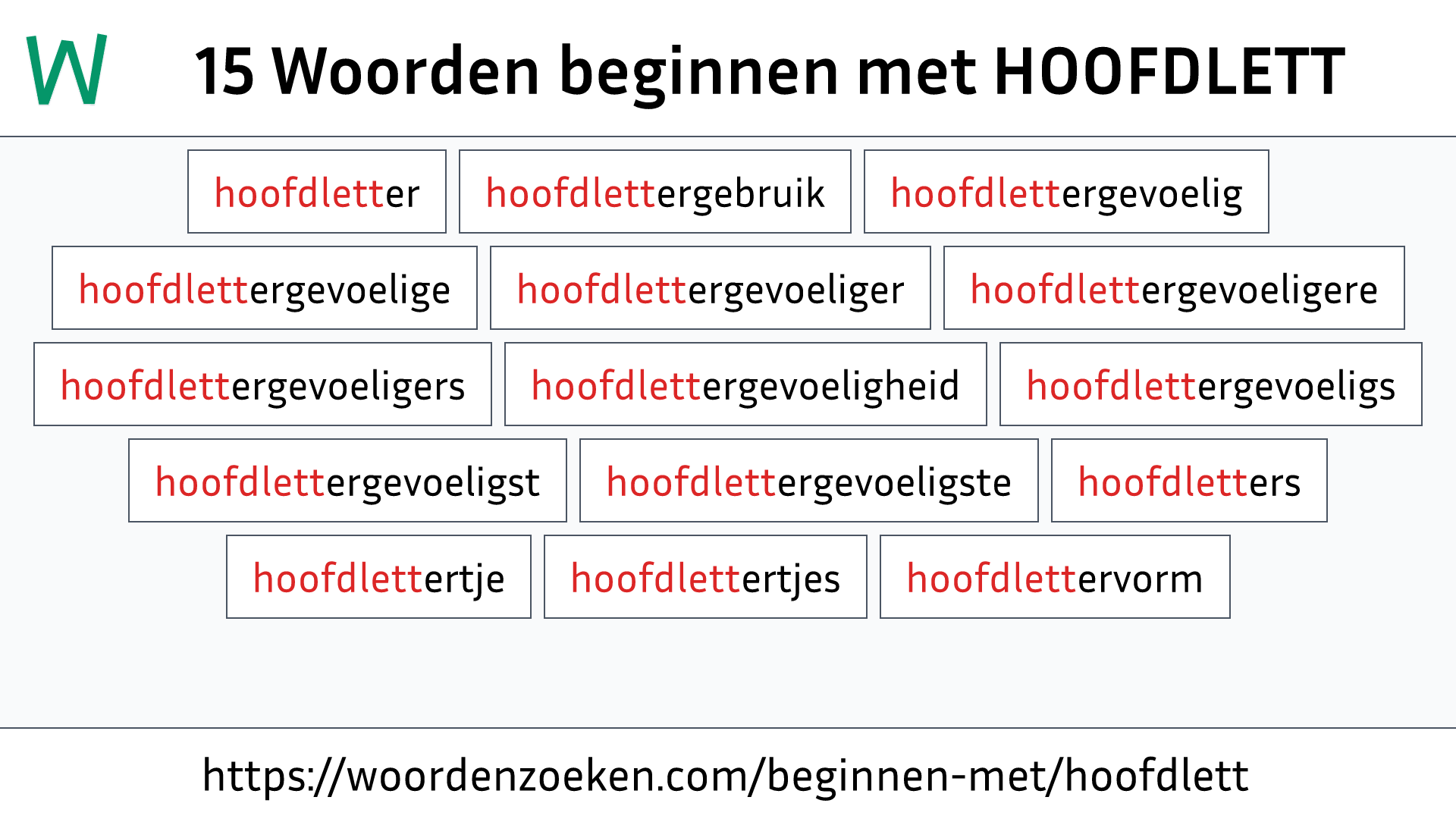 Woorden beginnen met HOOFDLETT