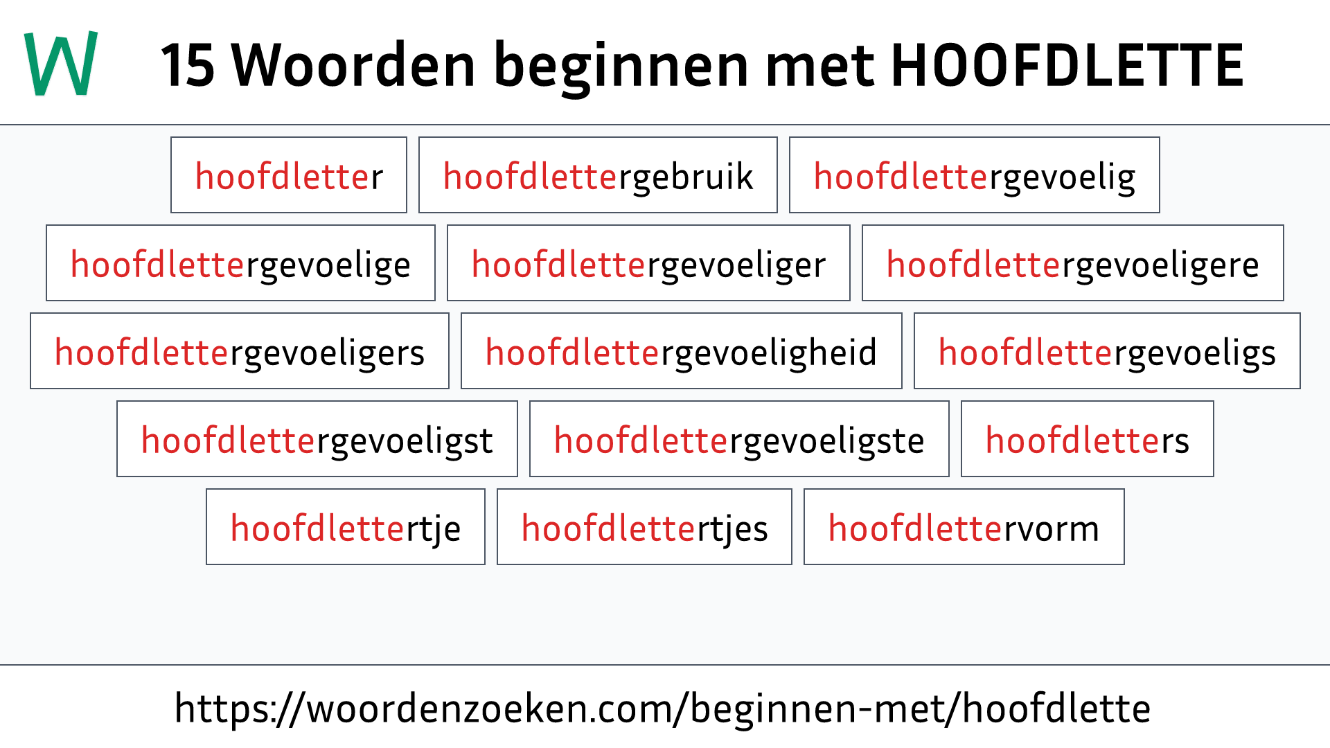 Woorden beginnen met HOOFDLETTE