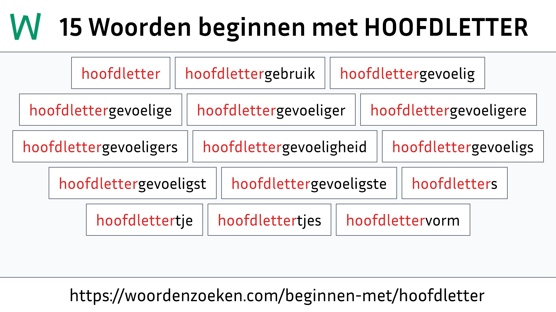 Woorden beginnen met HOOFDLETTER