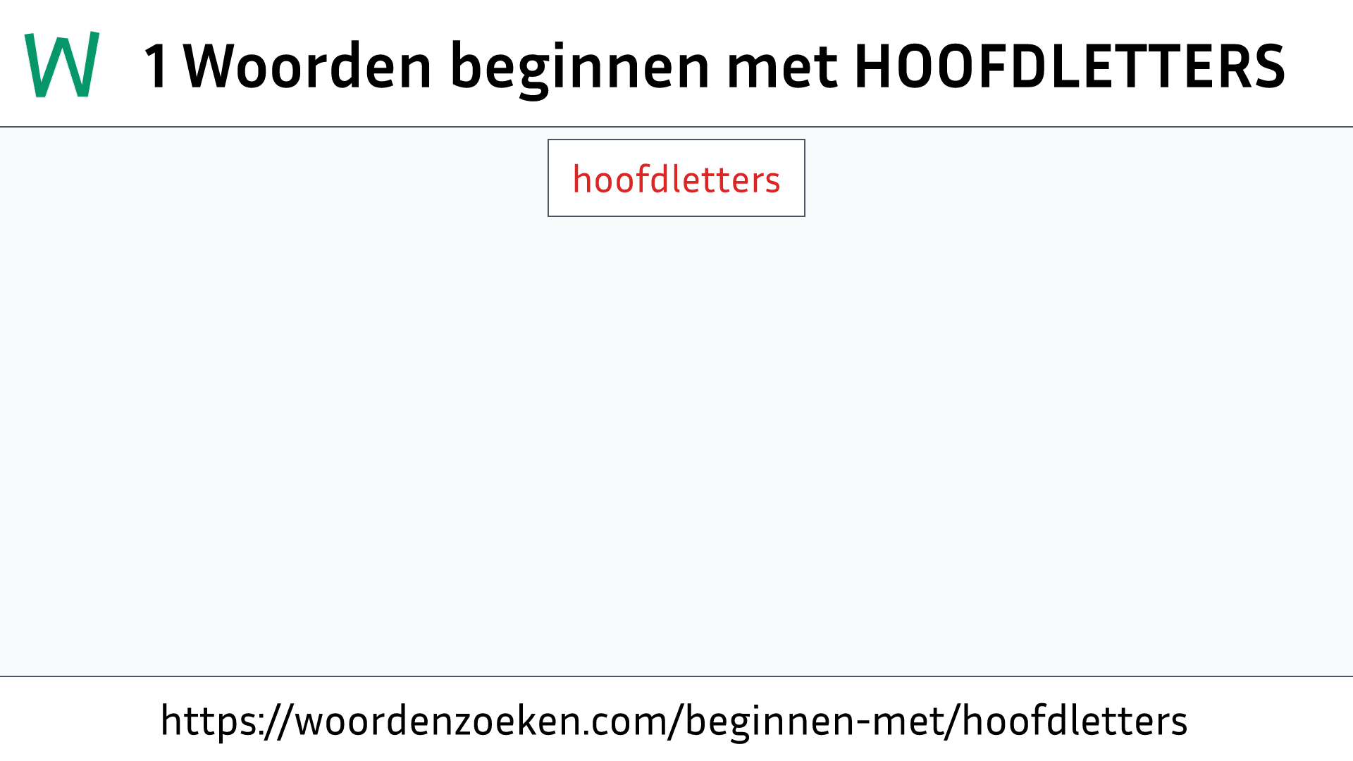 Woorden beginnen met HOOFDLETTERS