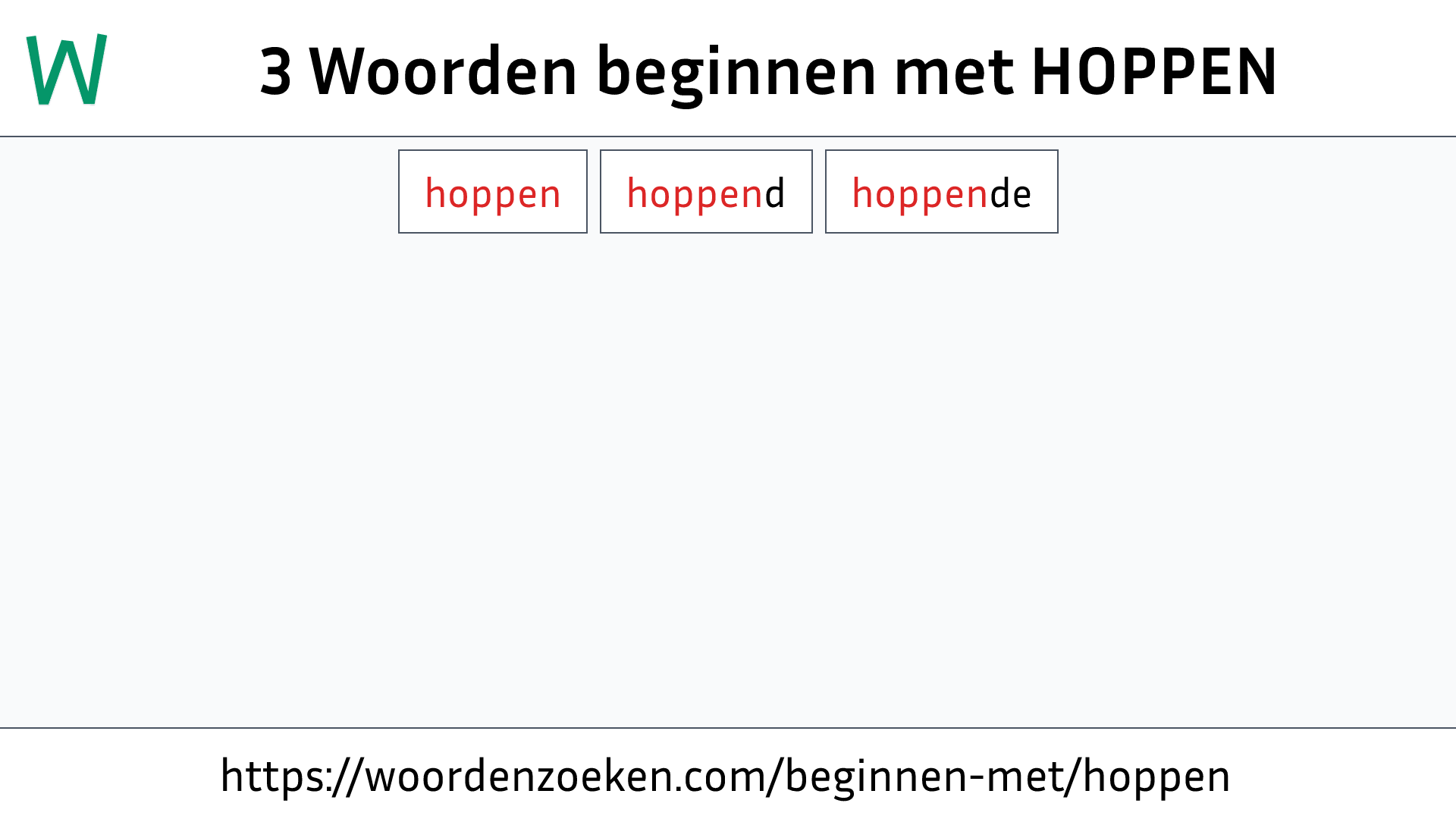 Woorden beginnen met HOPPEN