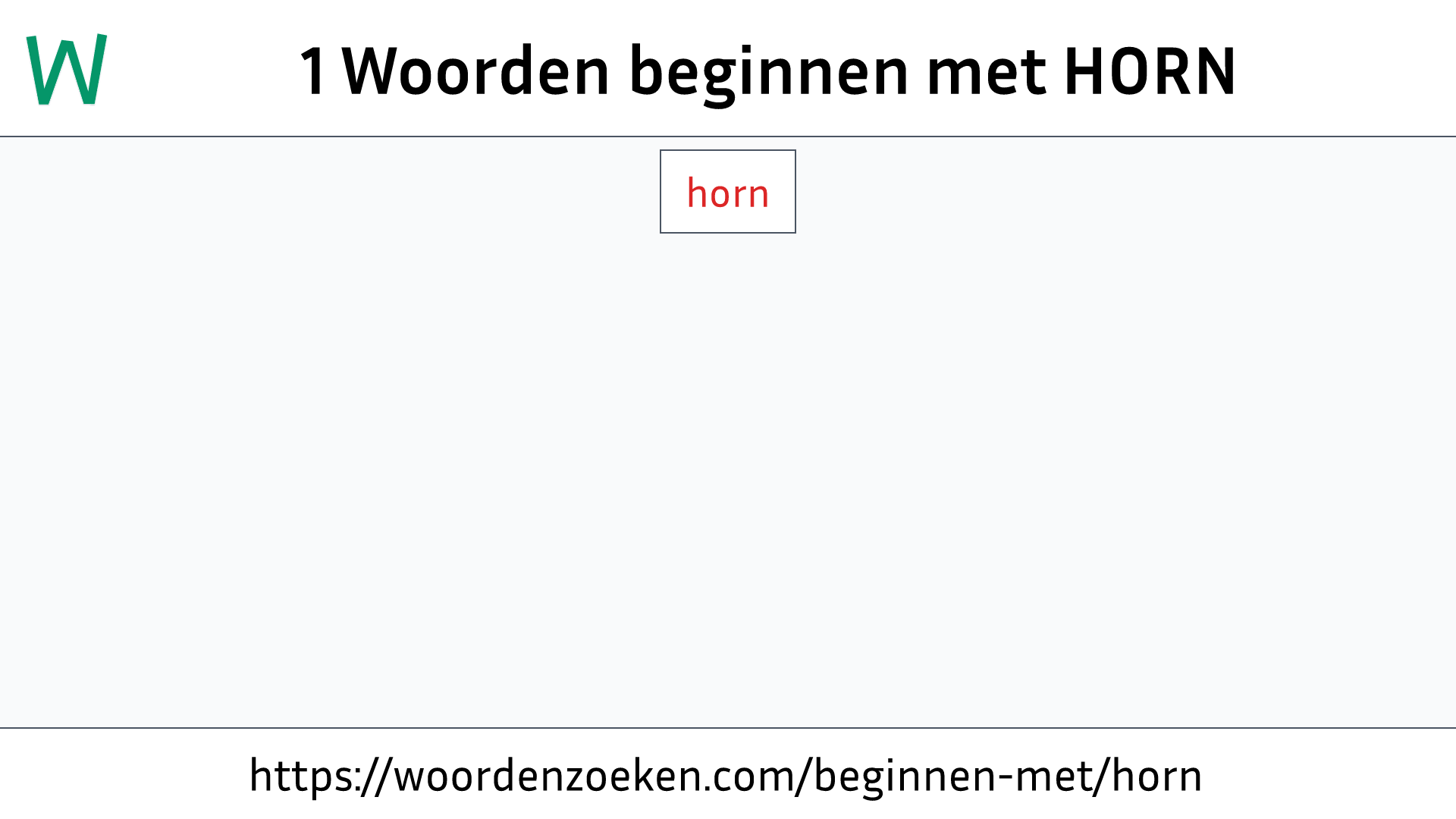 Woorden beginnen met HORN