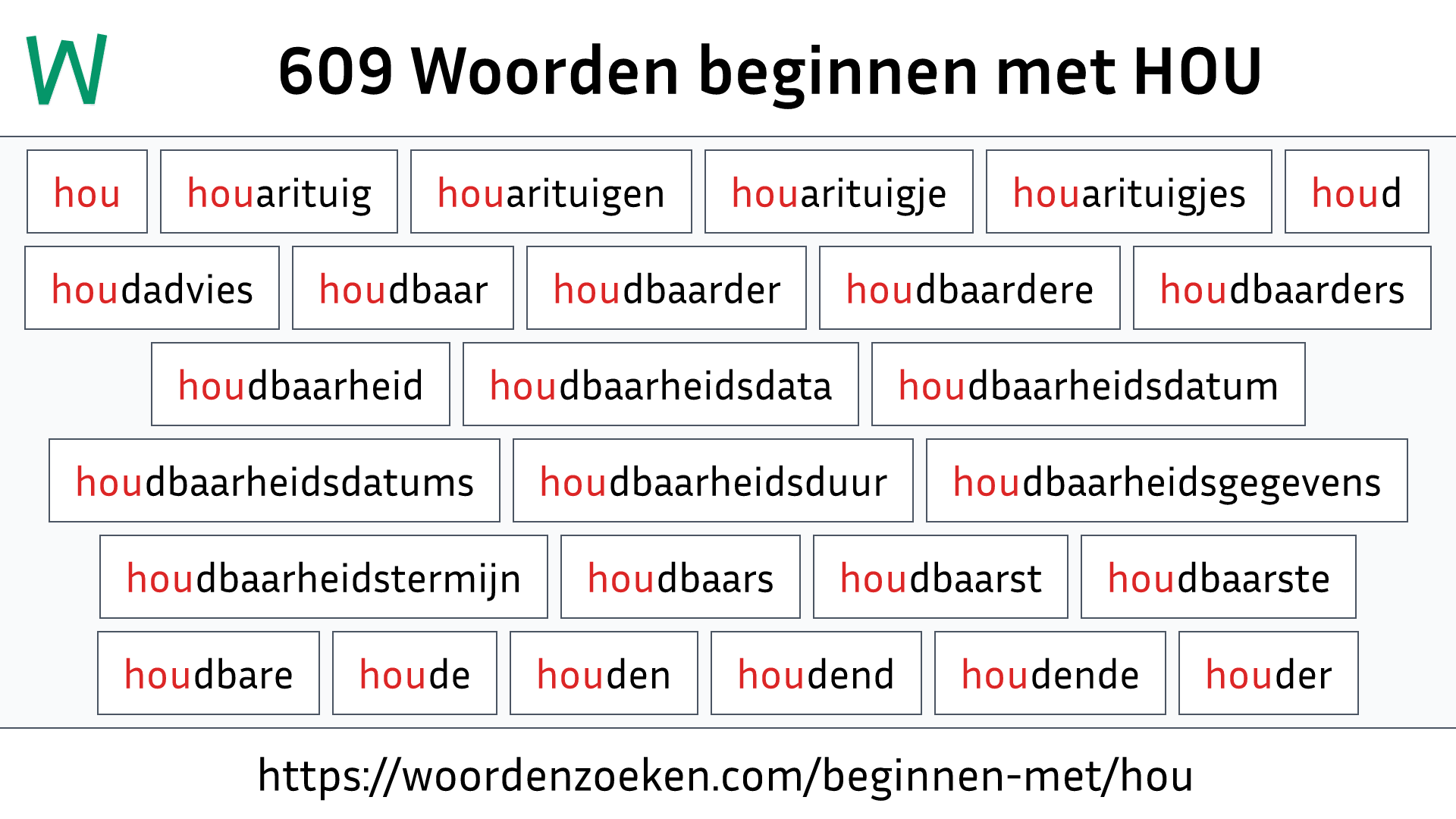 Woorden beginnen met HOU