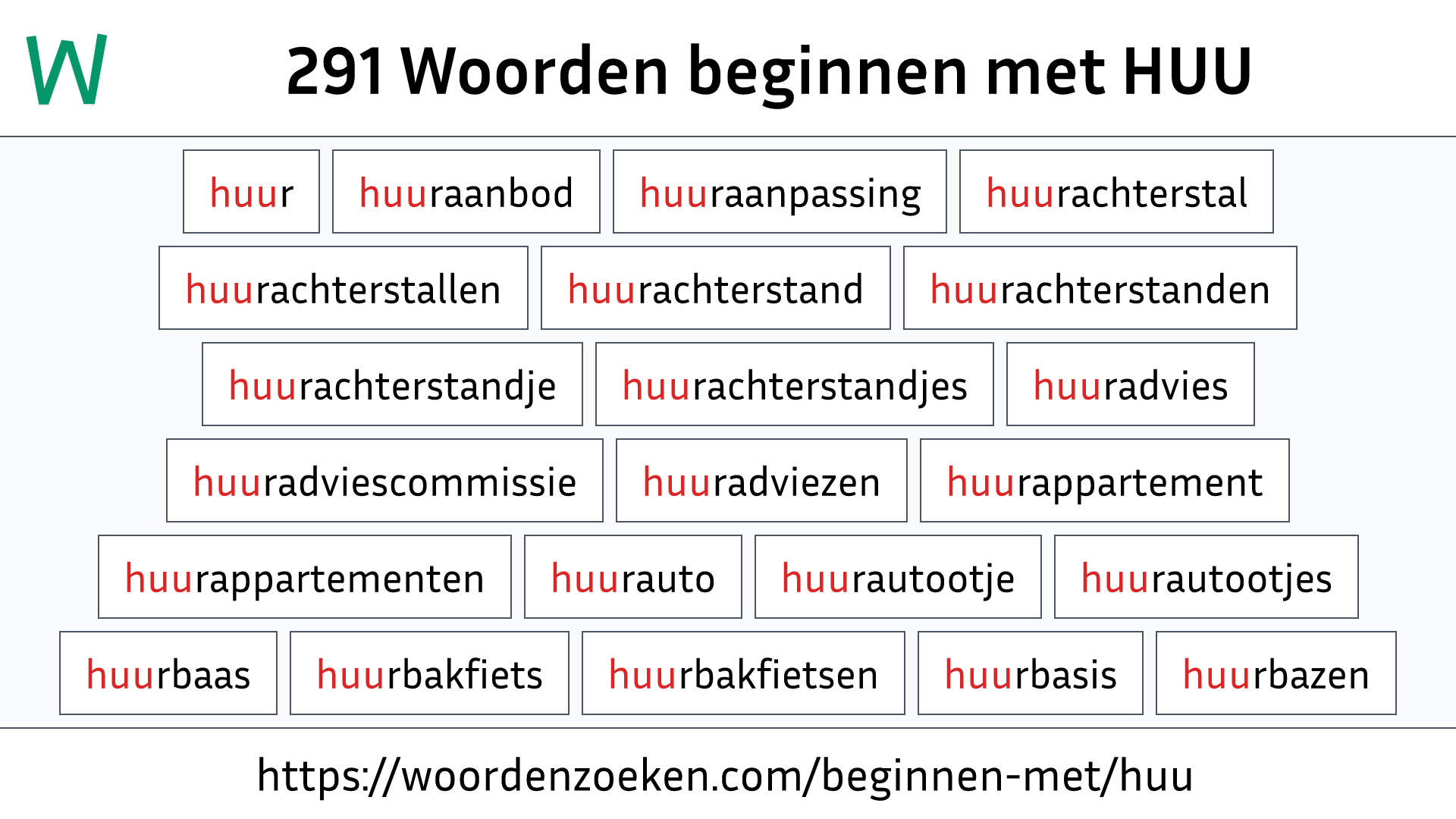 Woorden beginnen met HUU