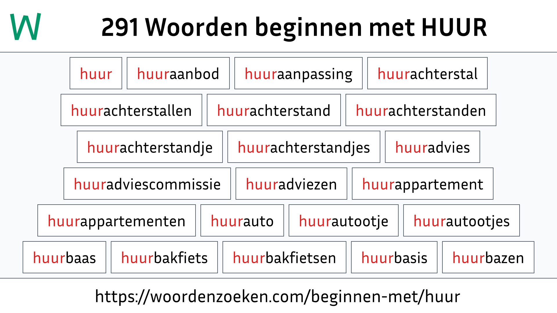 Woorden beginnen met HUUR