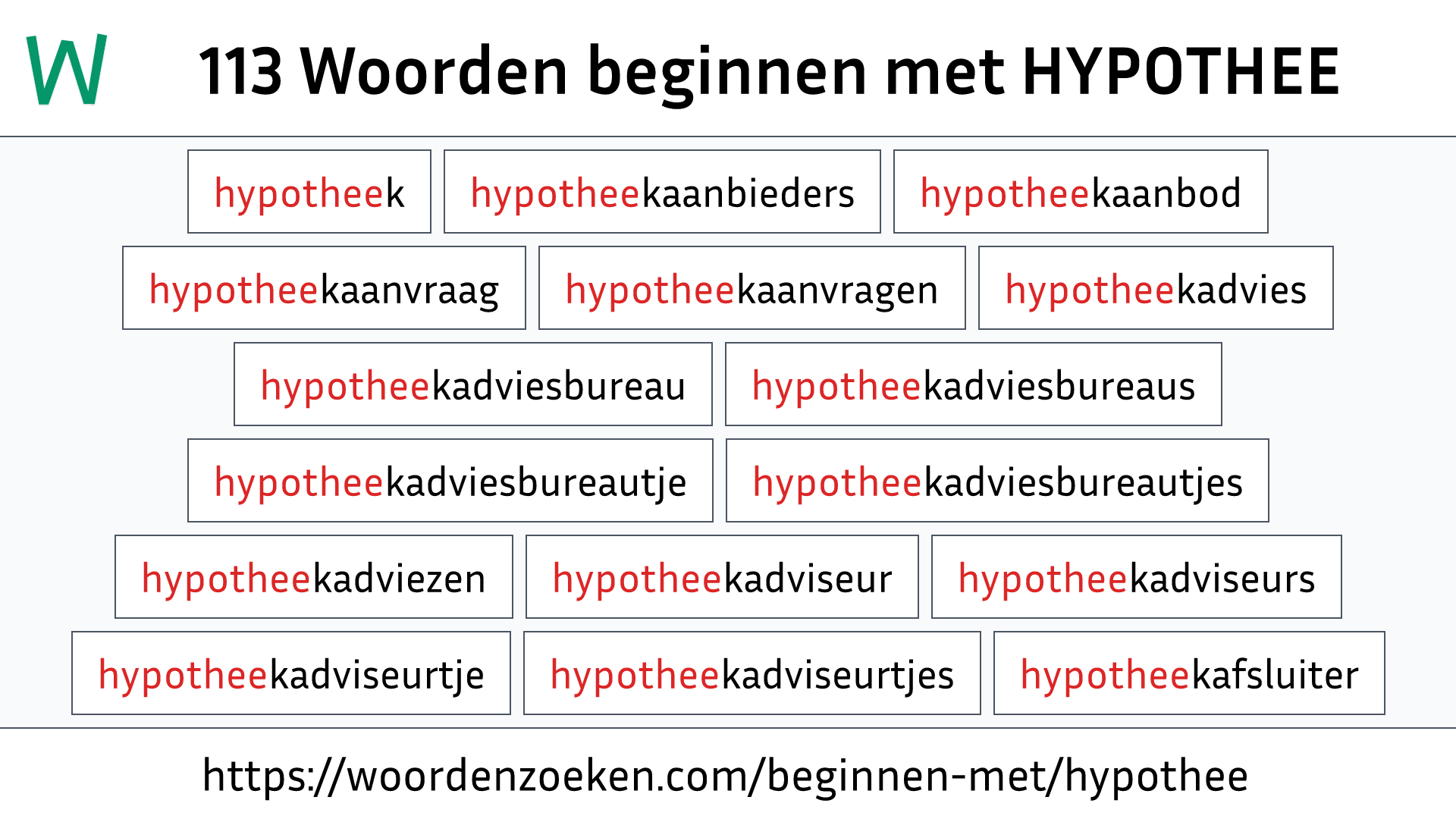 Woorden beginnen met HYPOTHEE