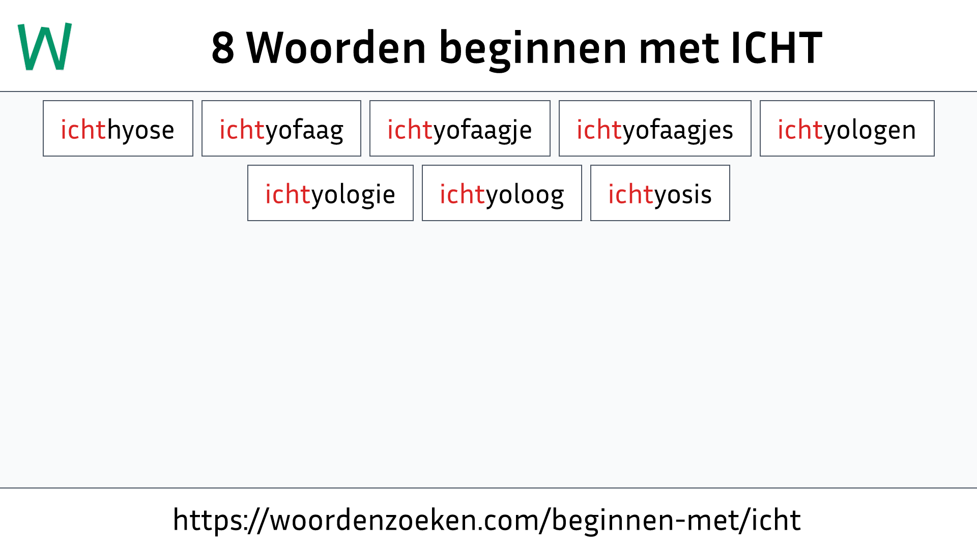 Woorden beginnen met ICHT