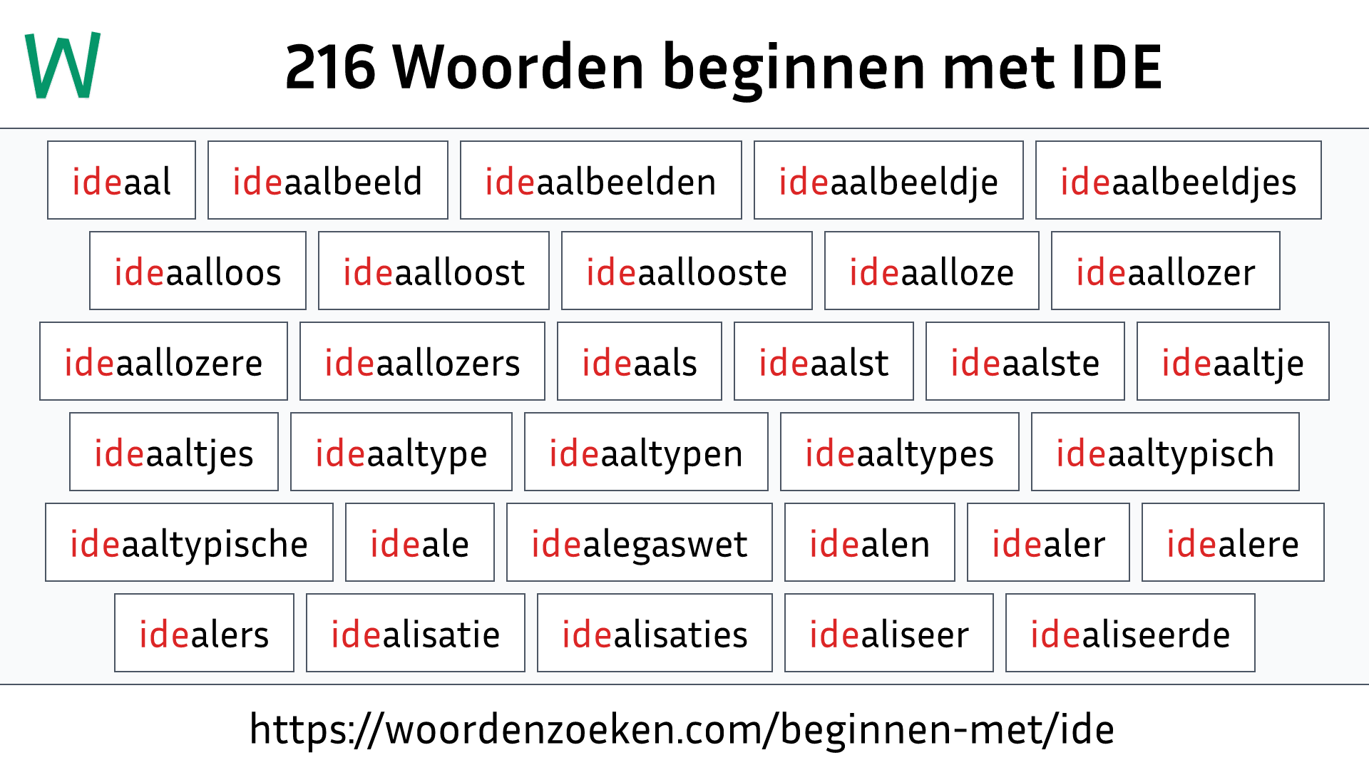 Woorden beginnen met IDE