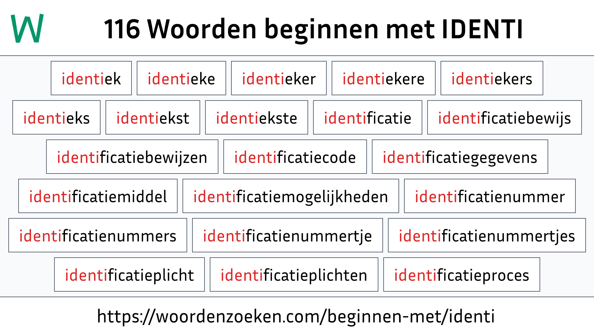 Woorden beginnen met IDENTI