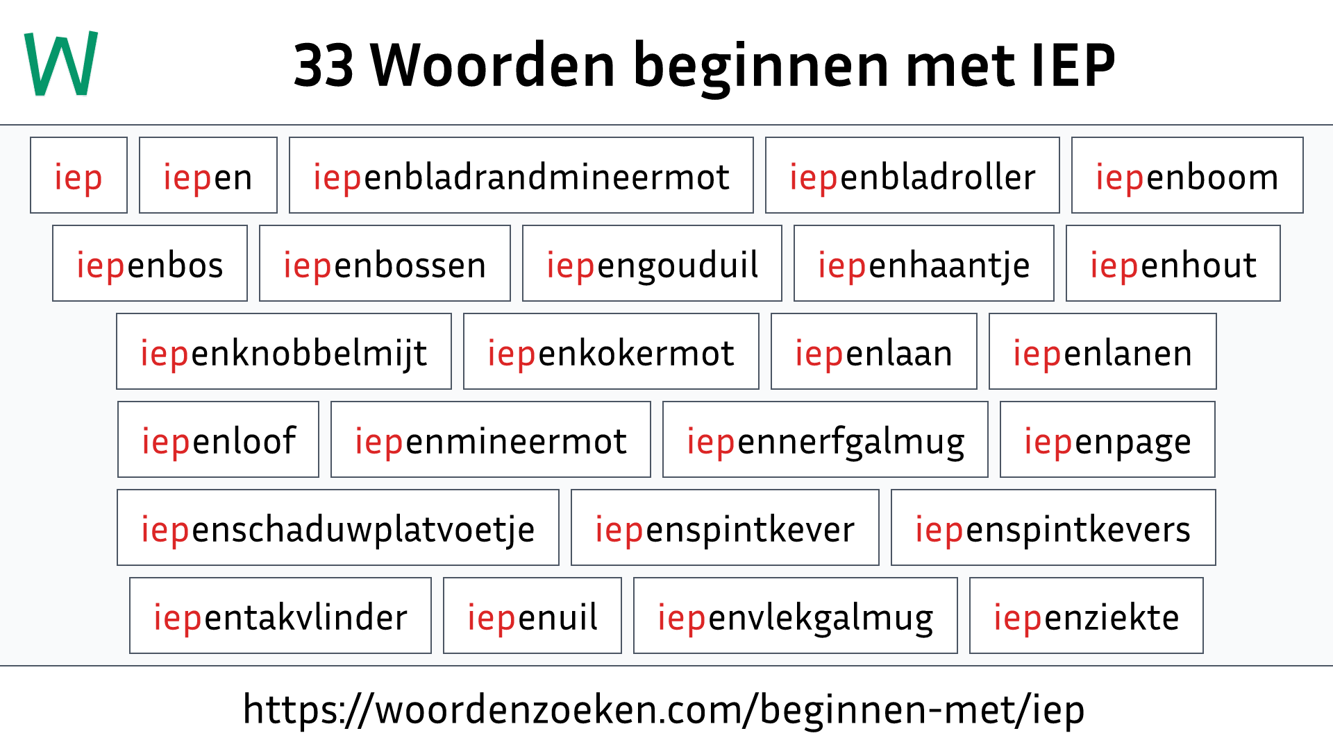 Woorden beginnen met IEP