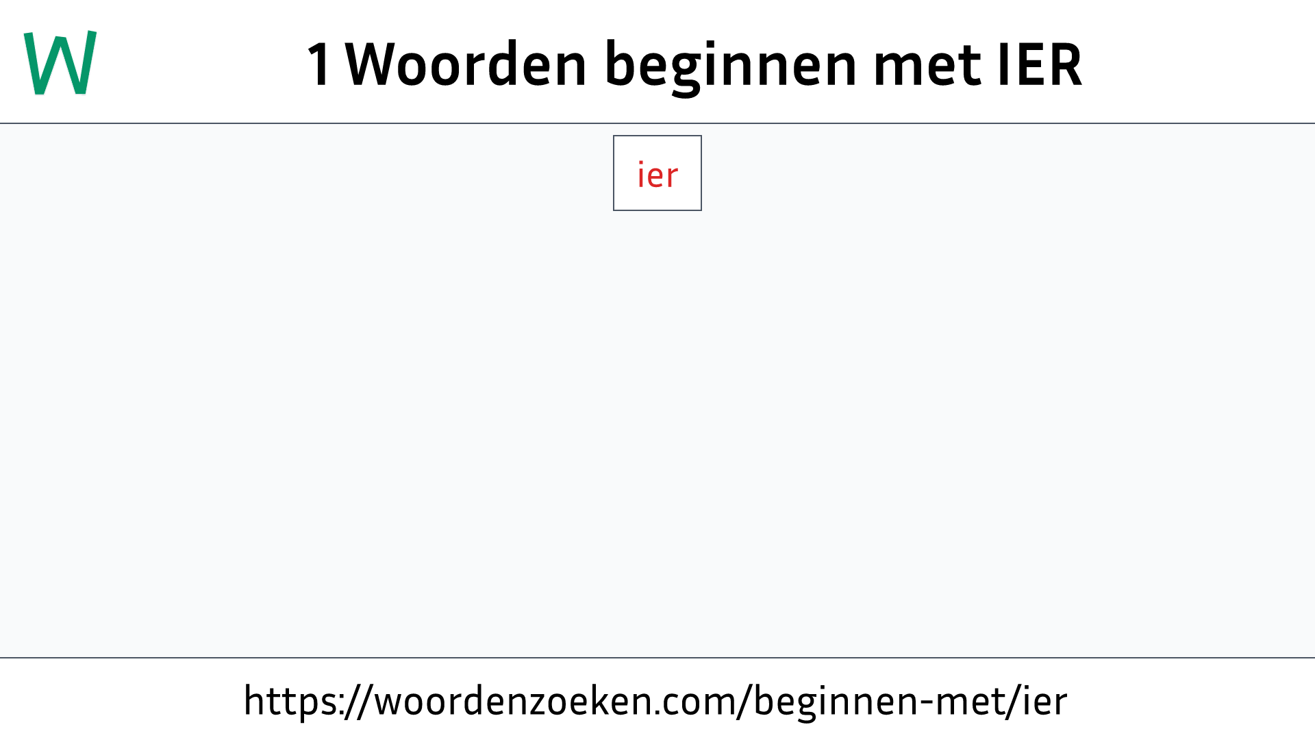 Woorden beginnen met IER