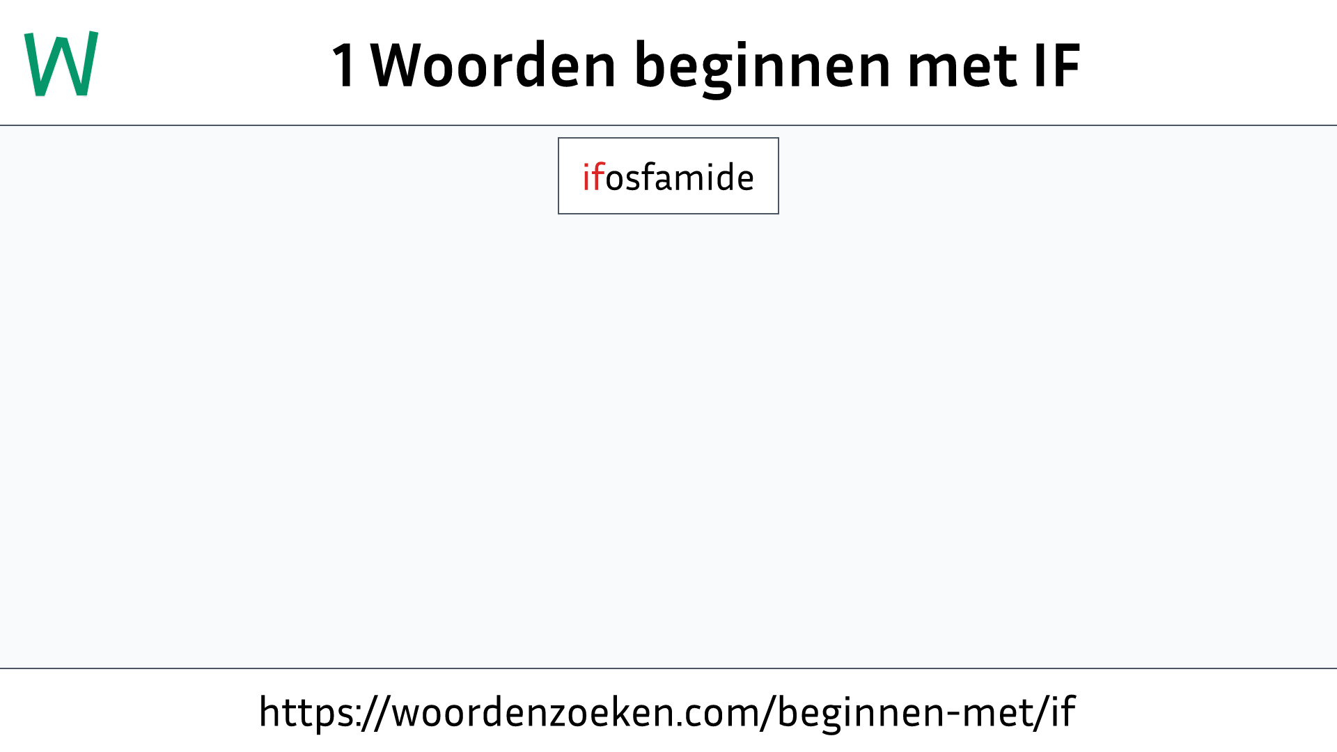 Woorden beginnen met IF