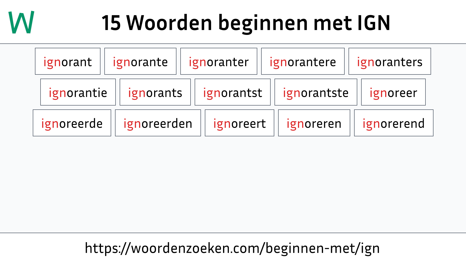 Woorden beginnen met IGN