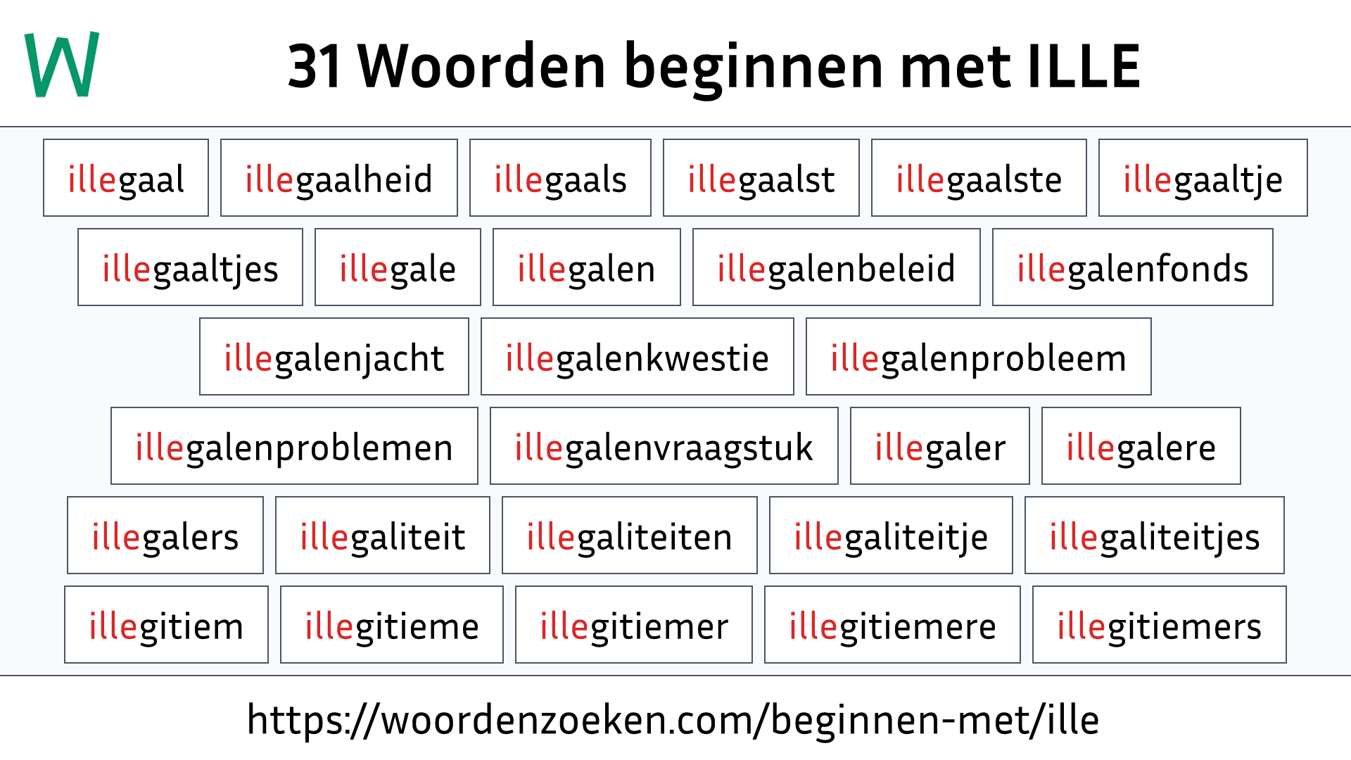 Woorden beginnen met ILLE