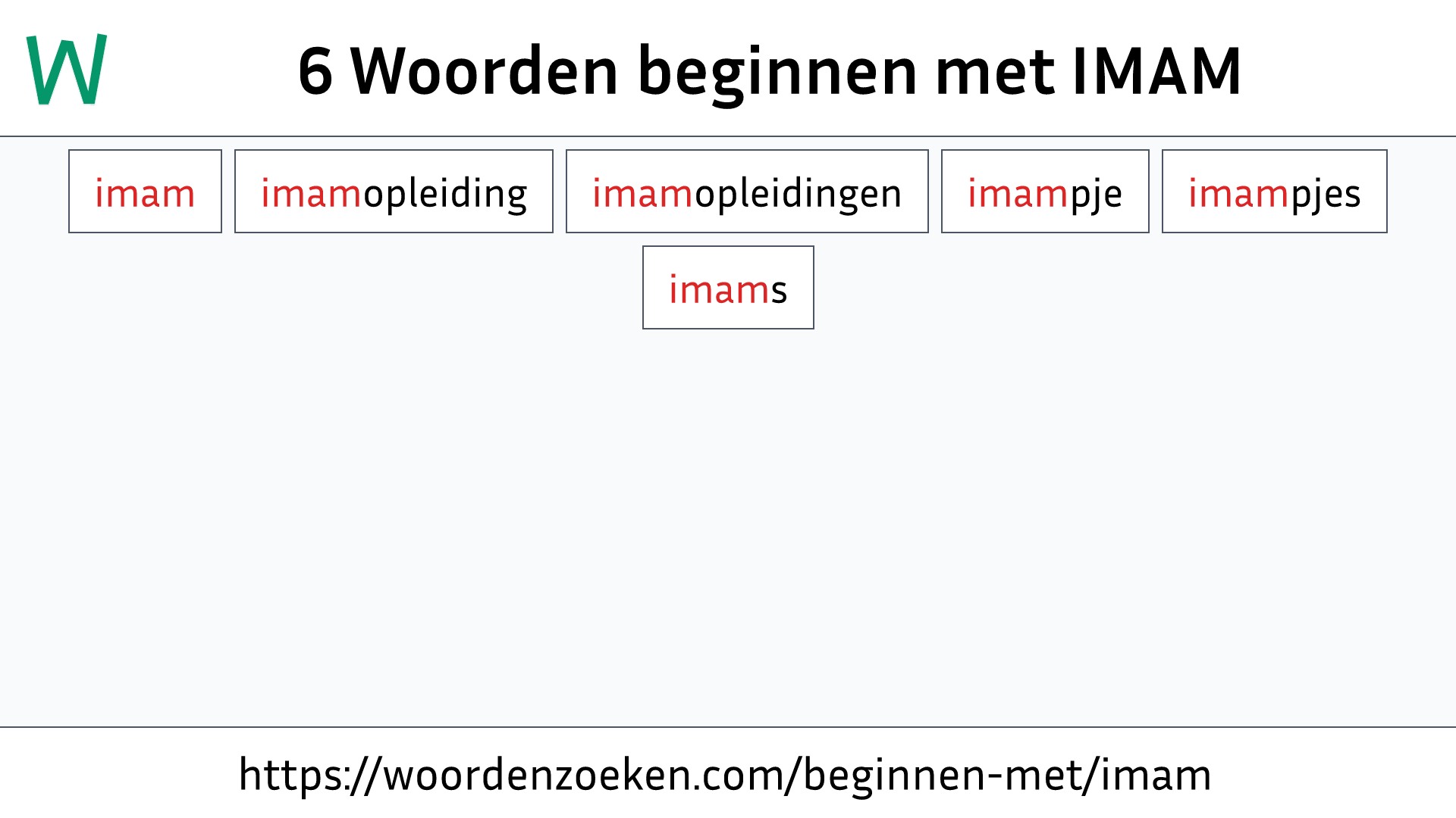 Woorden beginnen met IMAM