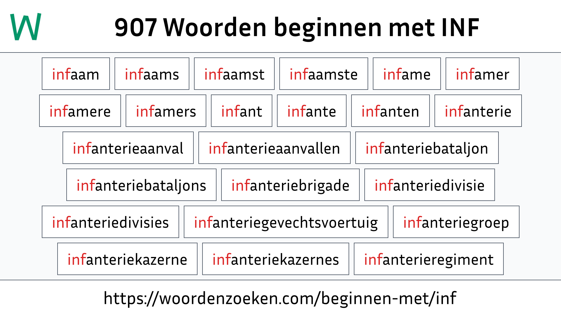 Woorden beginnen met INF