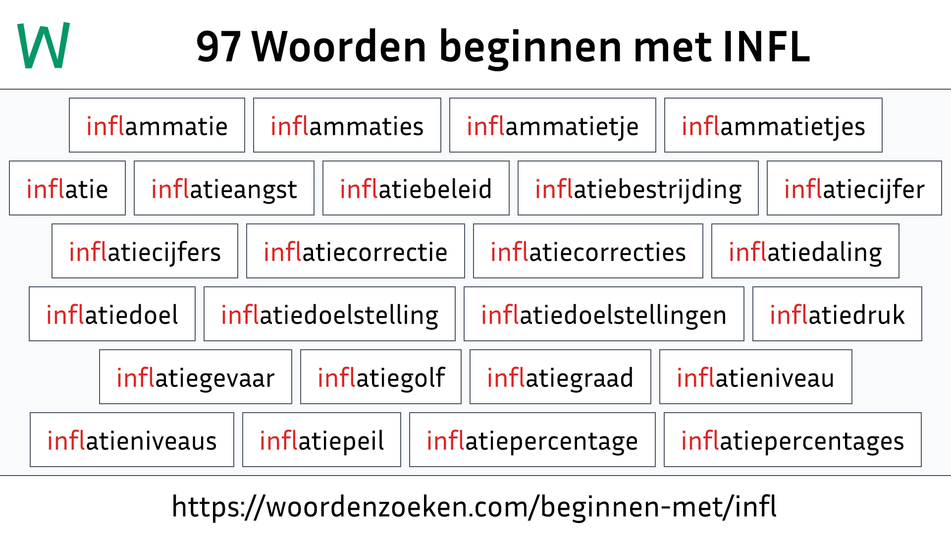 Woorden beginnen met INFL