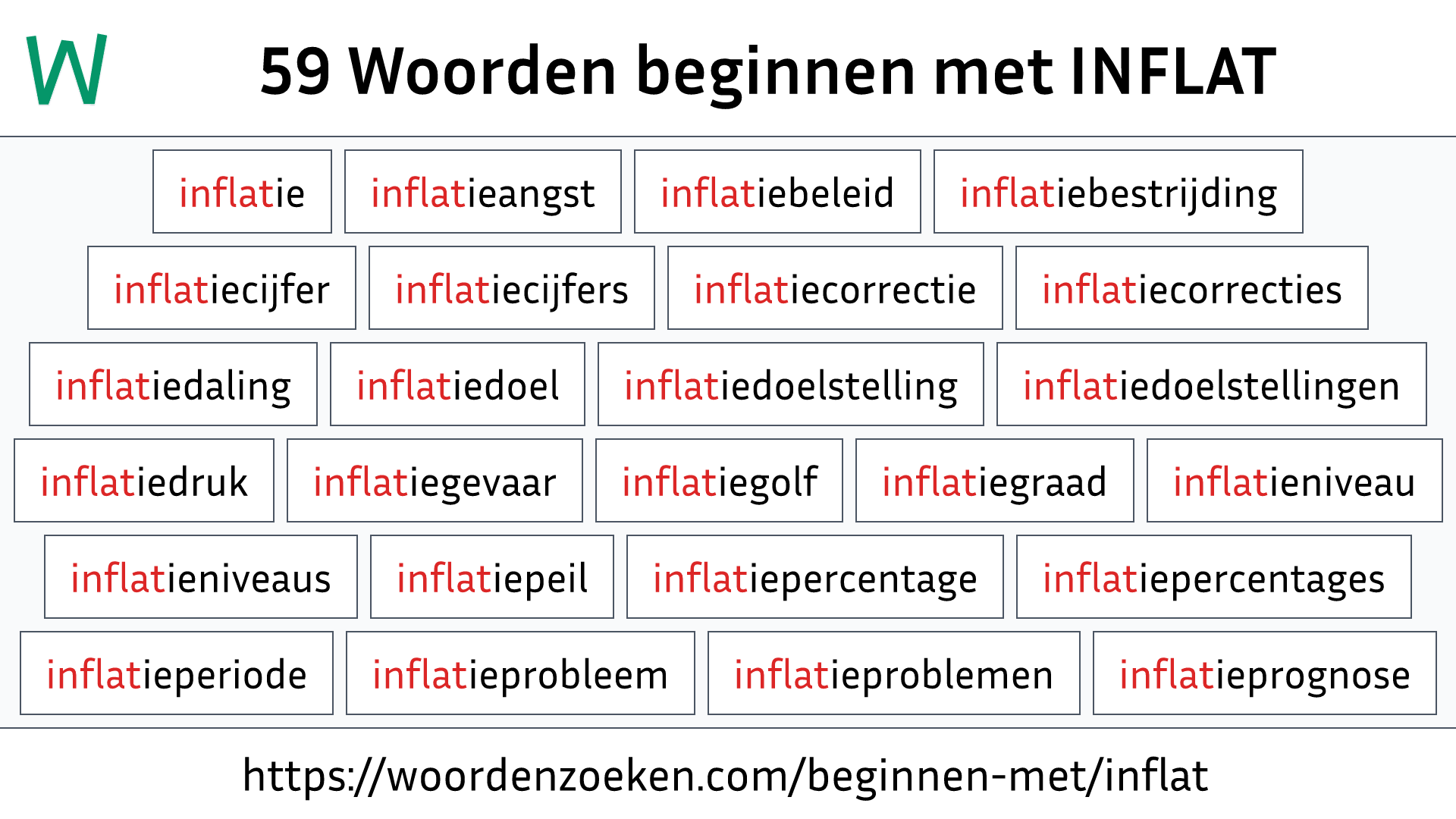 Woorden beginnen met INFLAT