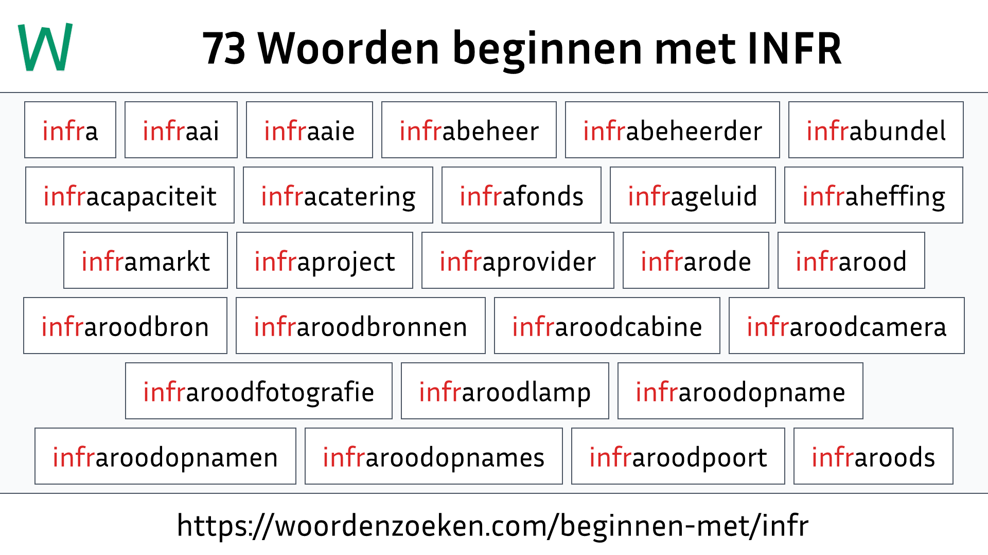 Woorden beginnen met INFR