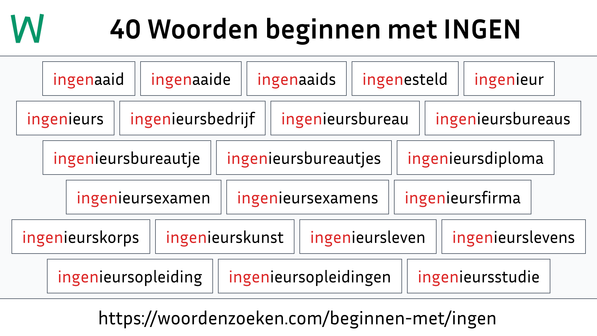 Woorden beginnen met INGEN