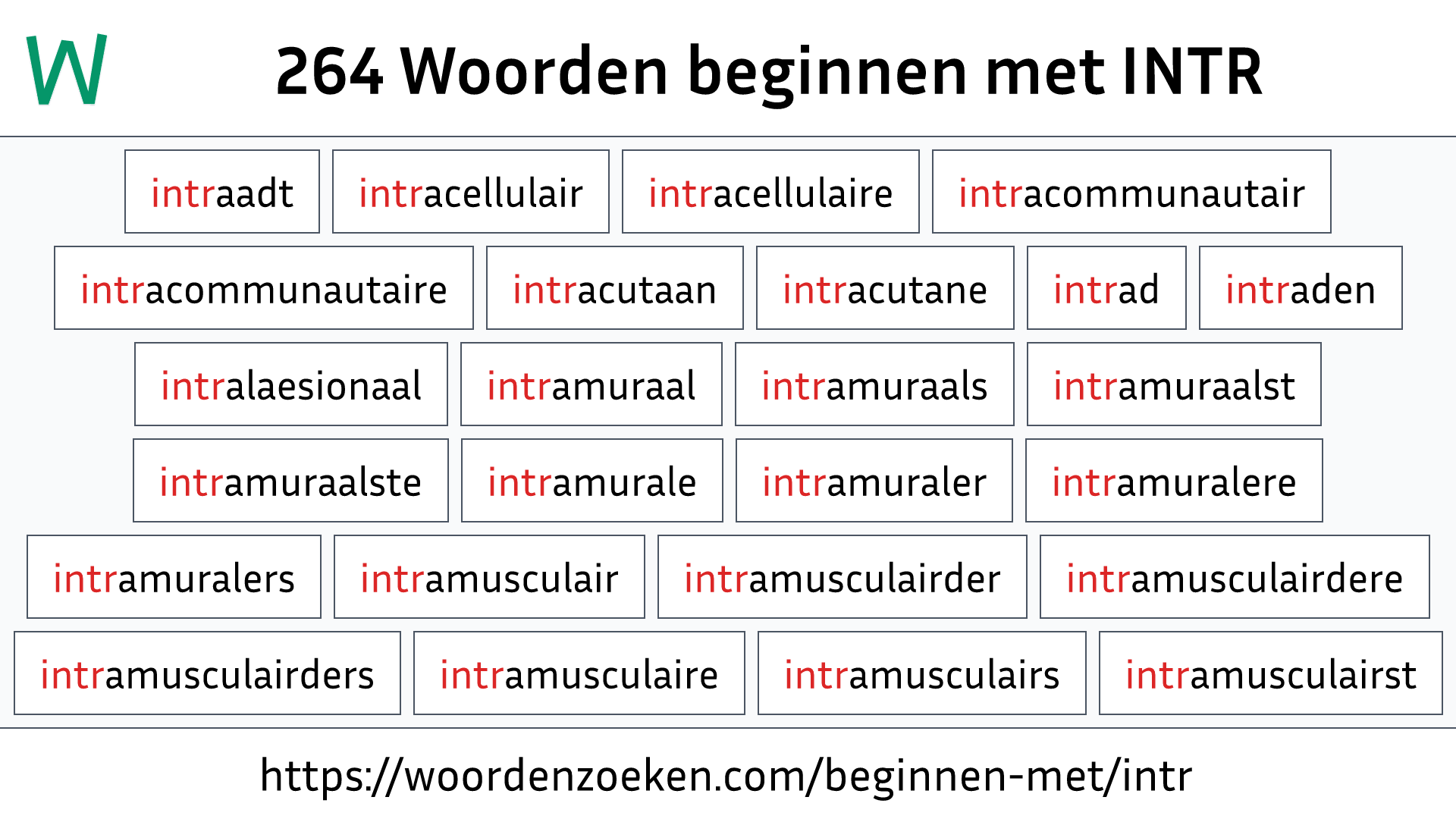 Woorden beginnen met INTR