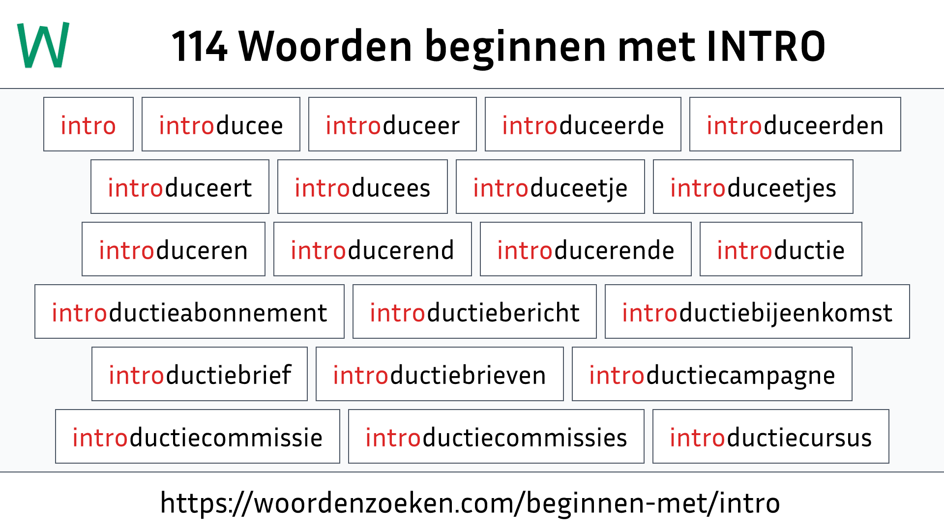 Woorden beginnen met INTRO