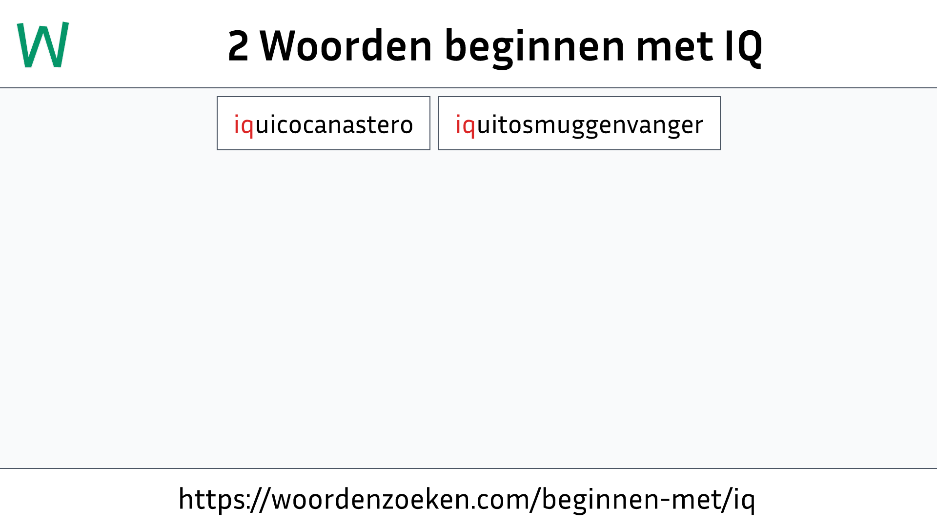 Woorden beginnen met IQ