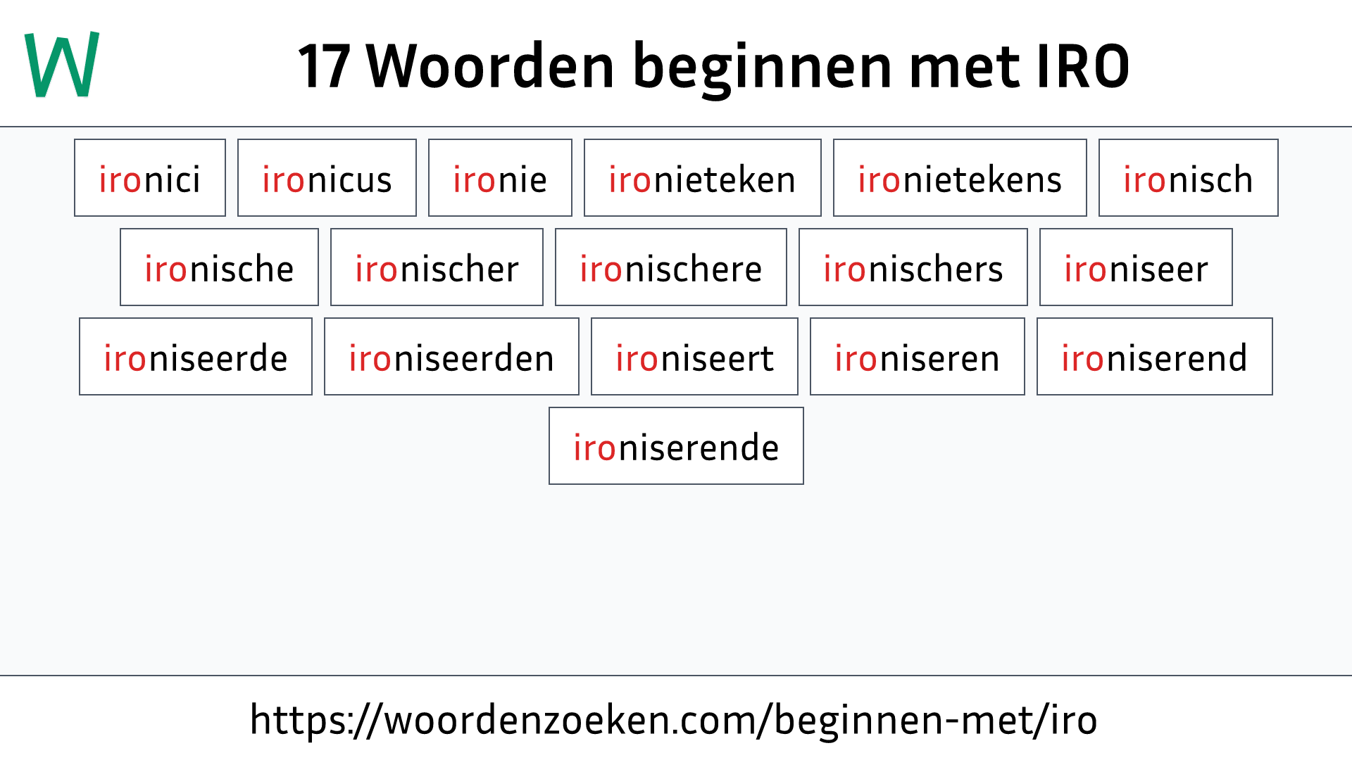 Woorden beginnen met IRO