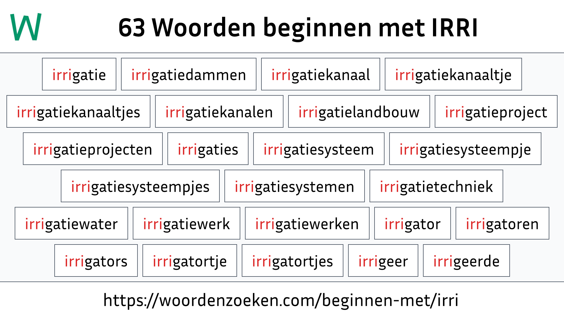 Woorden beginnen met IRRI