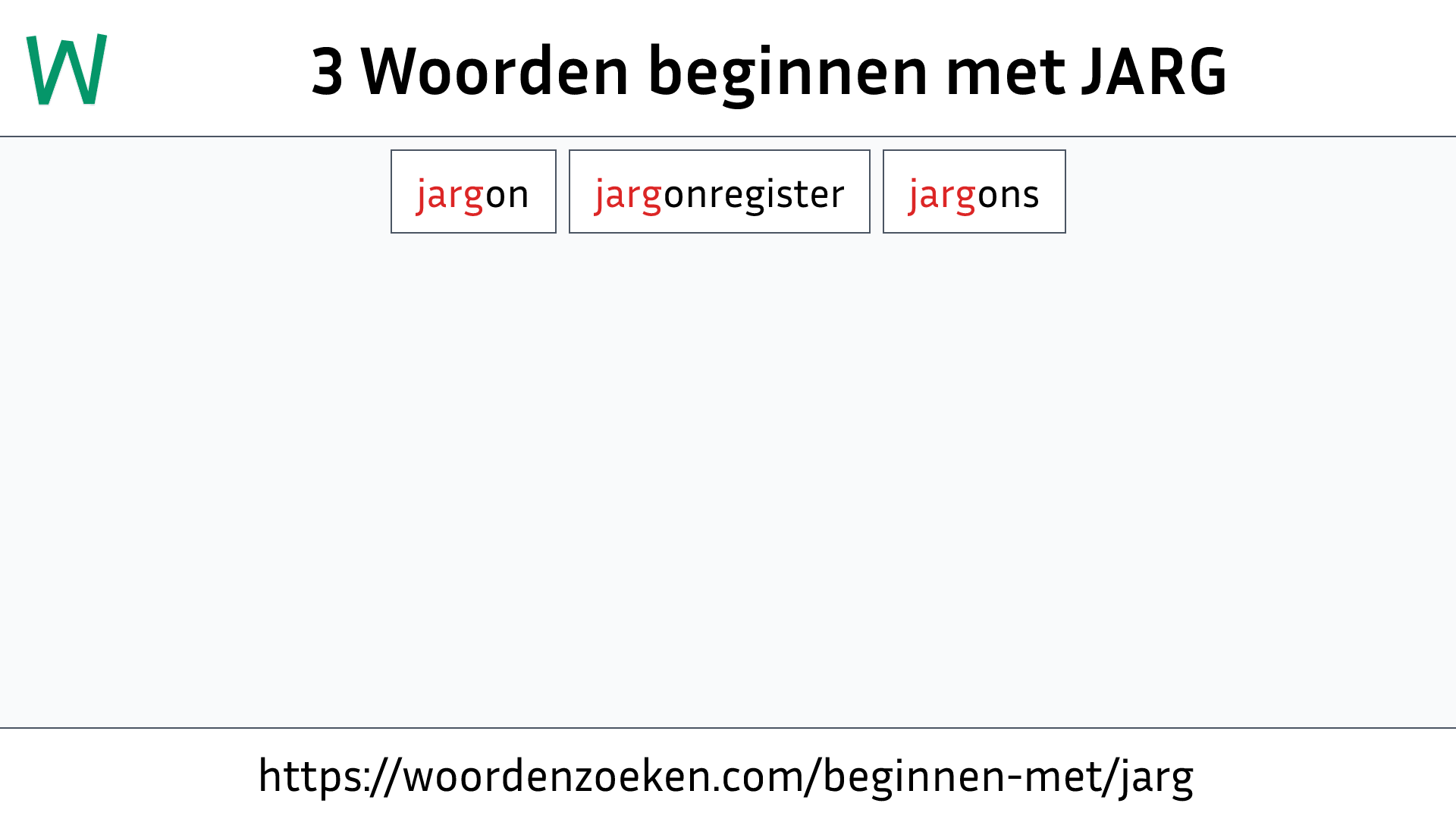 Woorden beginnen met JARG