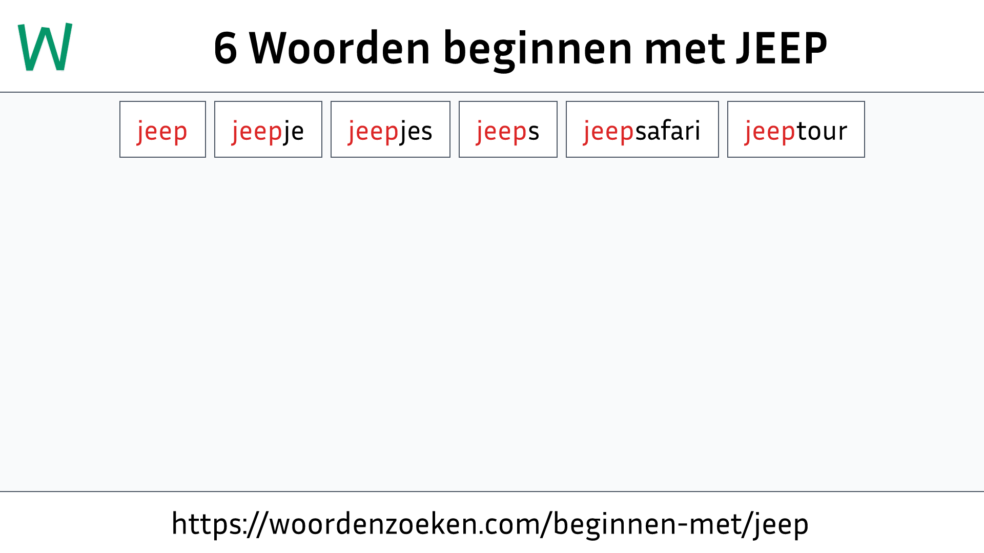 Woorden beginnen met JEEP