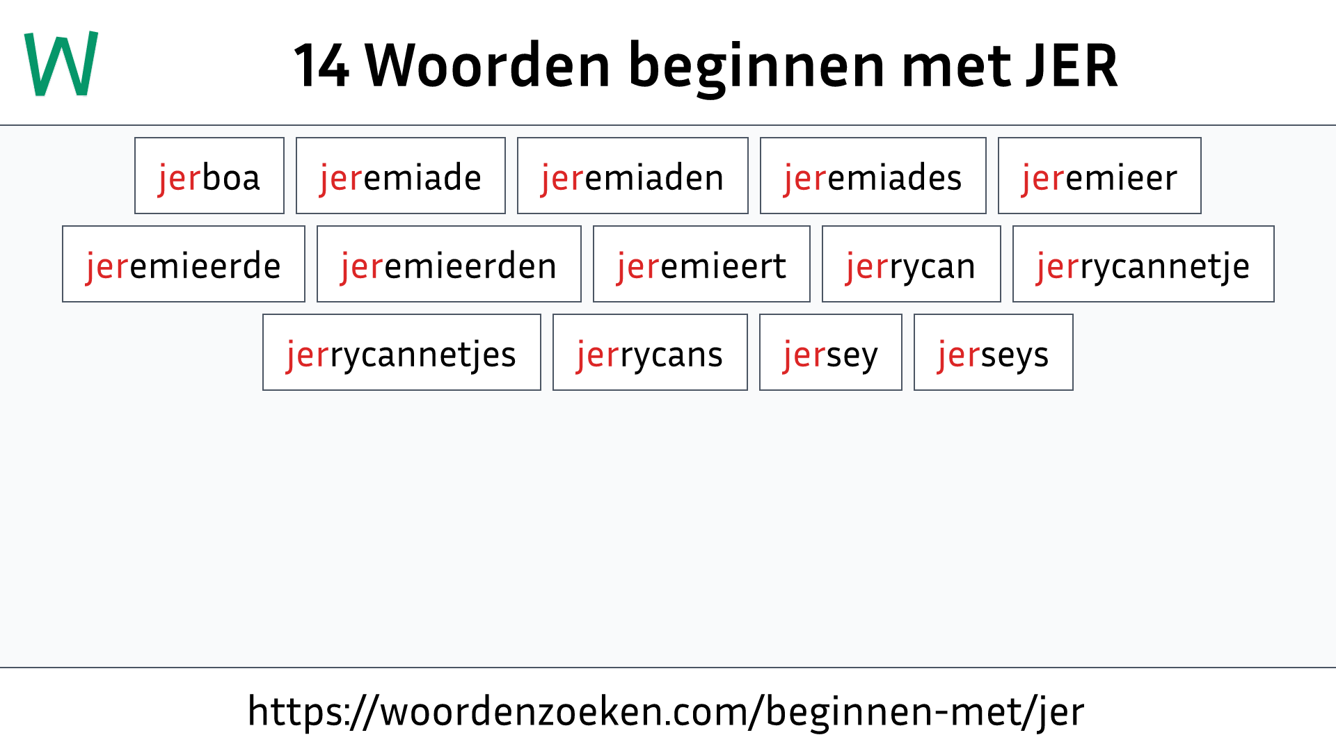 Woorden beginnen met JER