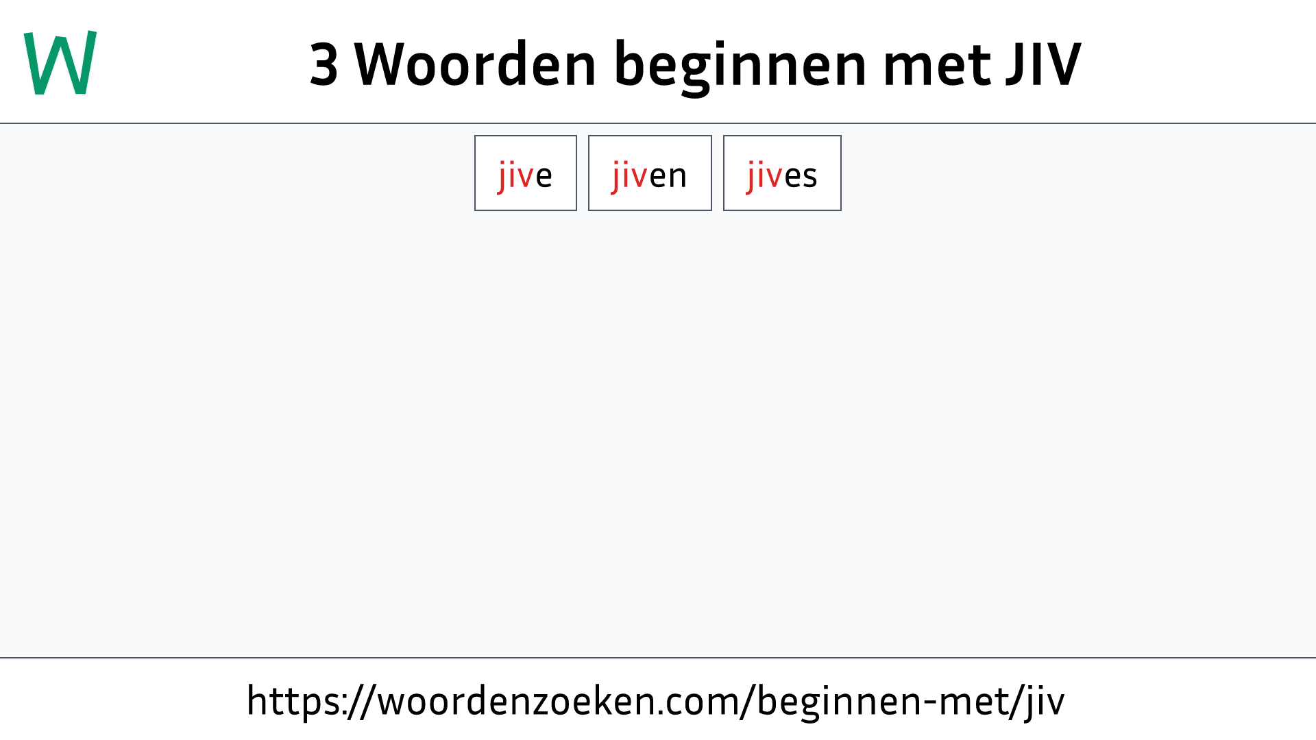 Woorden beginnen met JIV